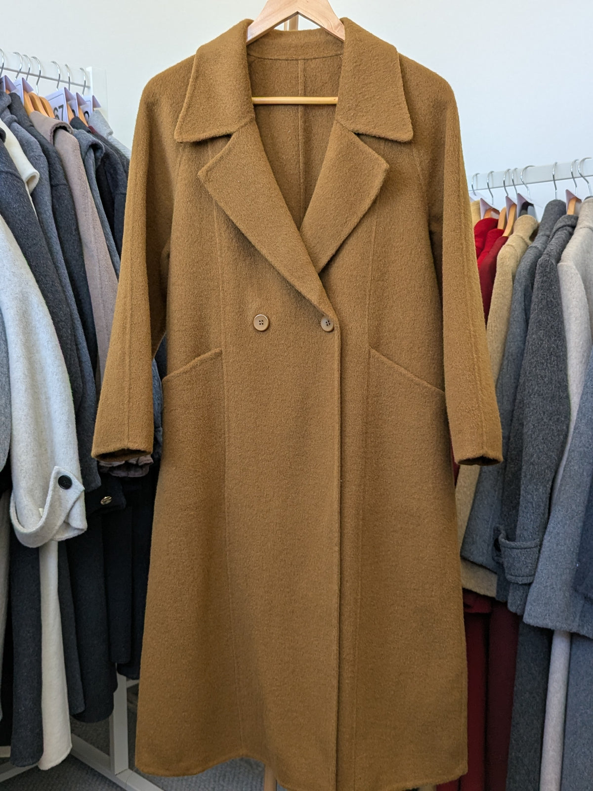 232 72% Wool Coat S 8-10 mustard yellow