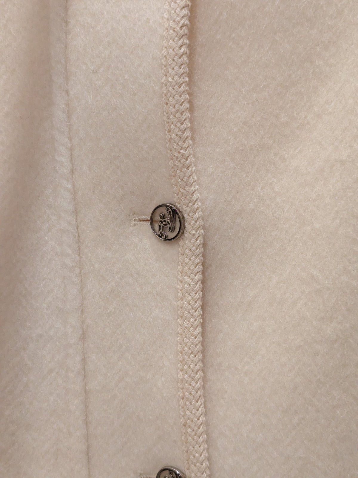 075 70% Wool Coat Cream S 8-10 M 10-12