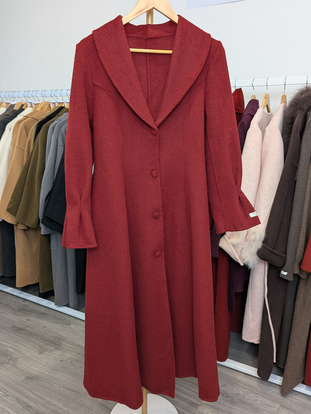 133 100% Wool Coat Red