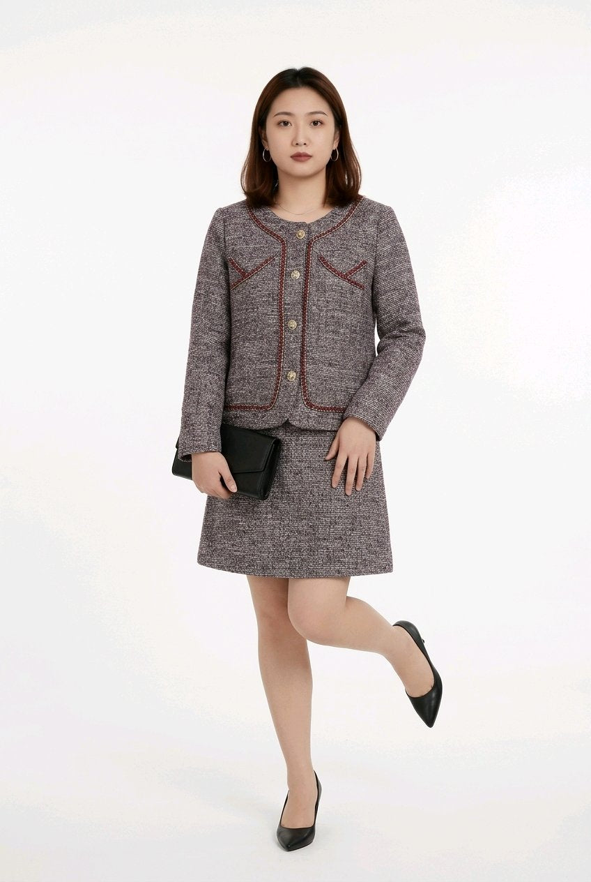 Goose Down Tweed Jacket 135 Size 6-8