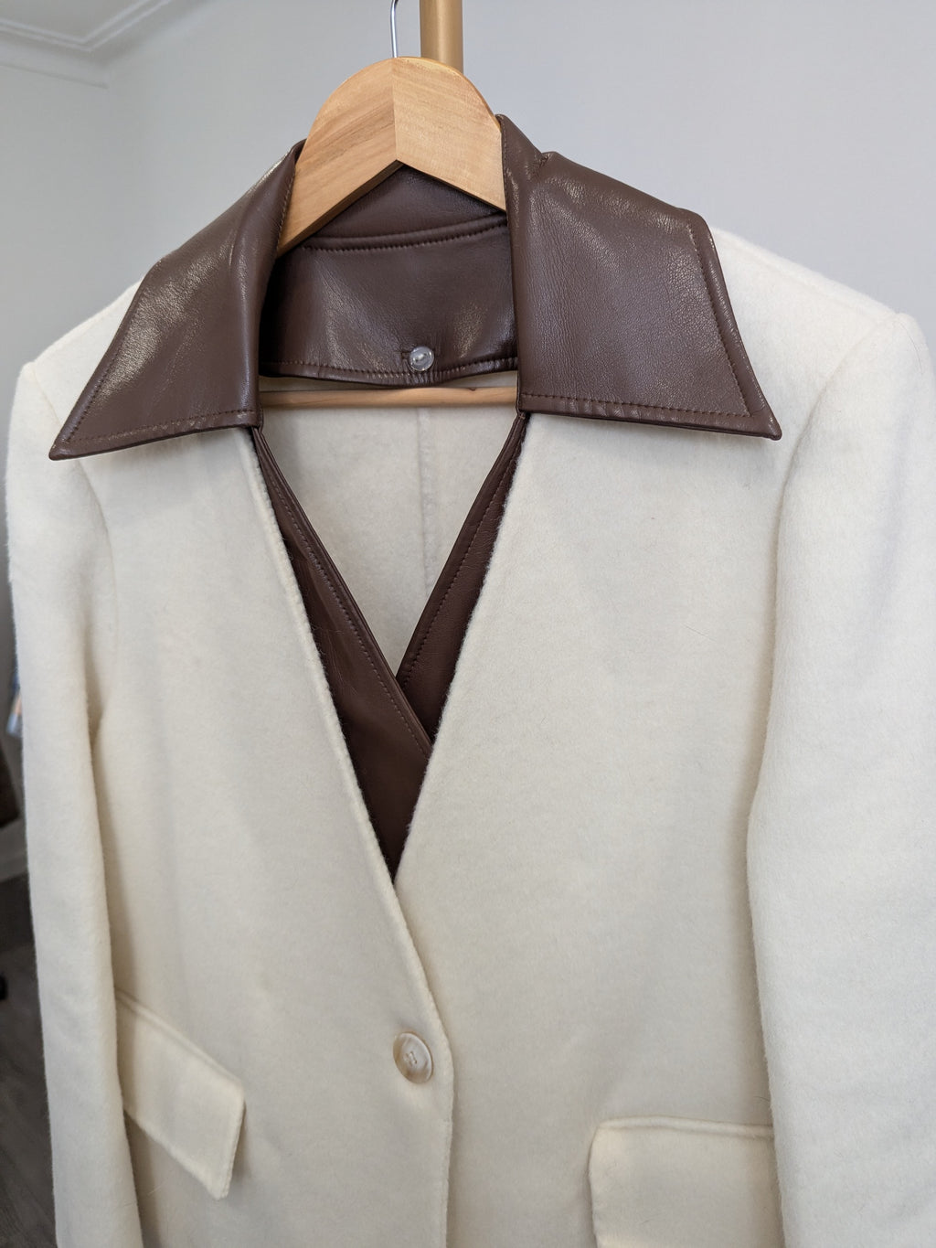 141 90% Wool Coat Cream S 12-14