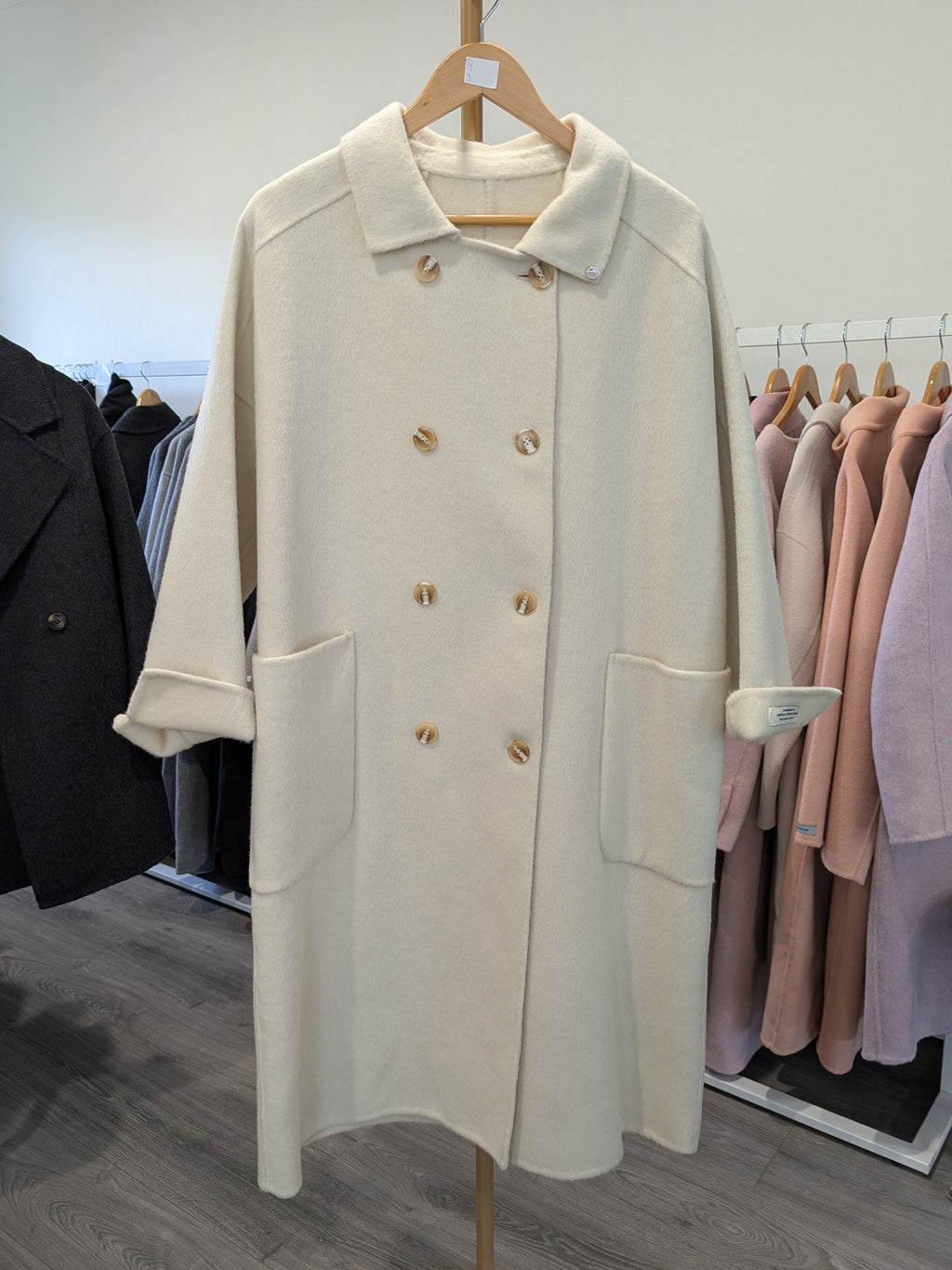 123 70% Wool Coat Cream S 8-14