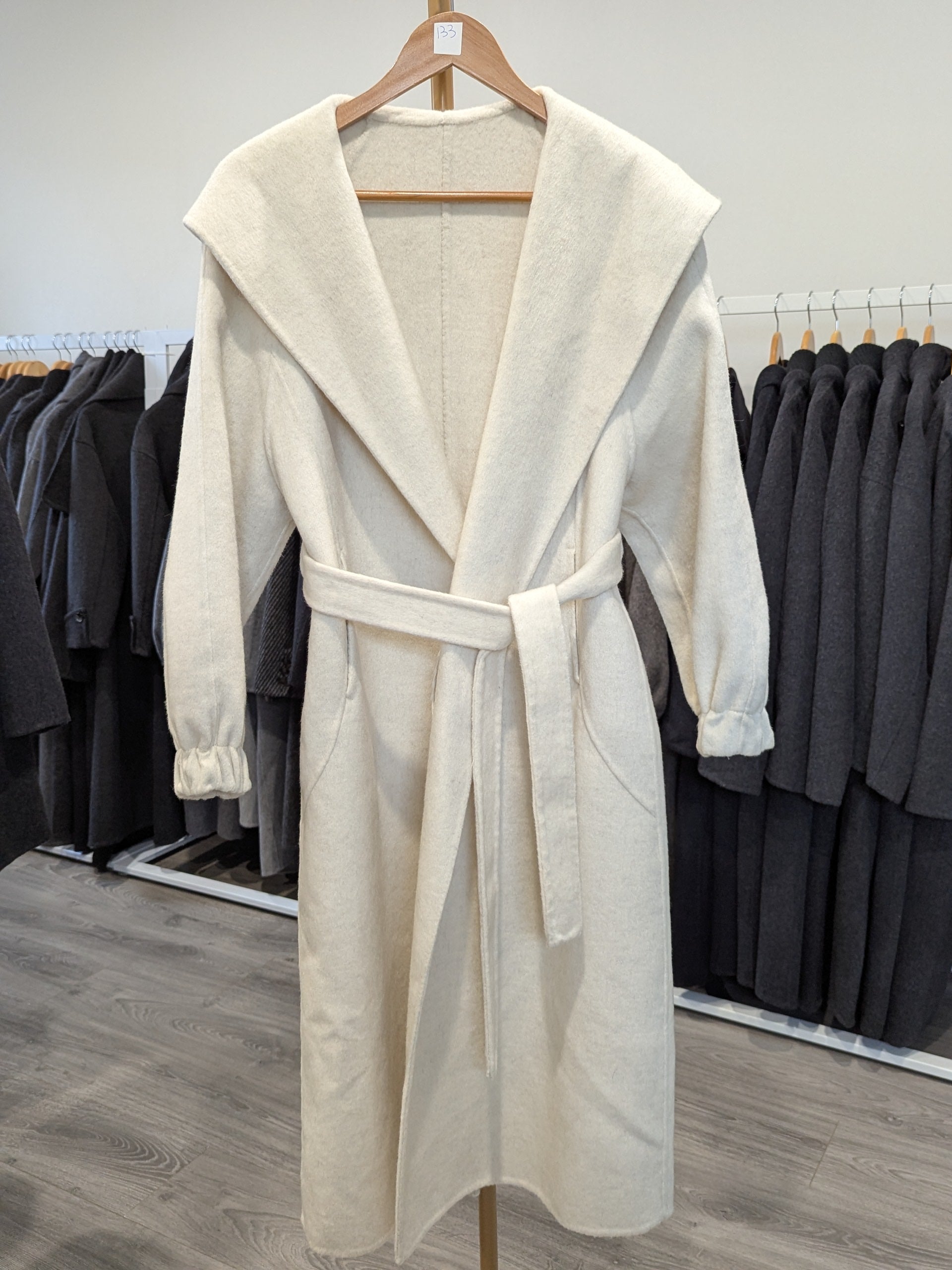 166 100% Wool Coat Beige S 6-8
