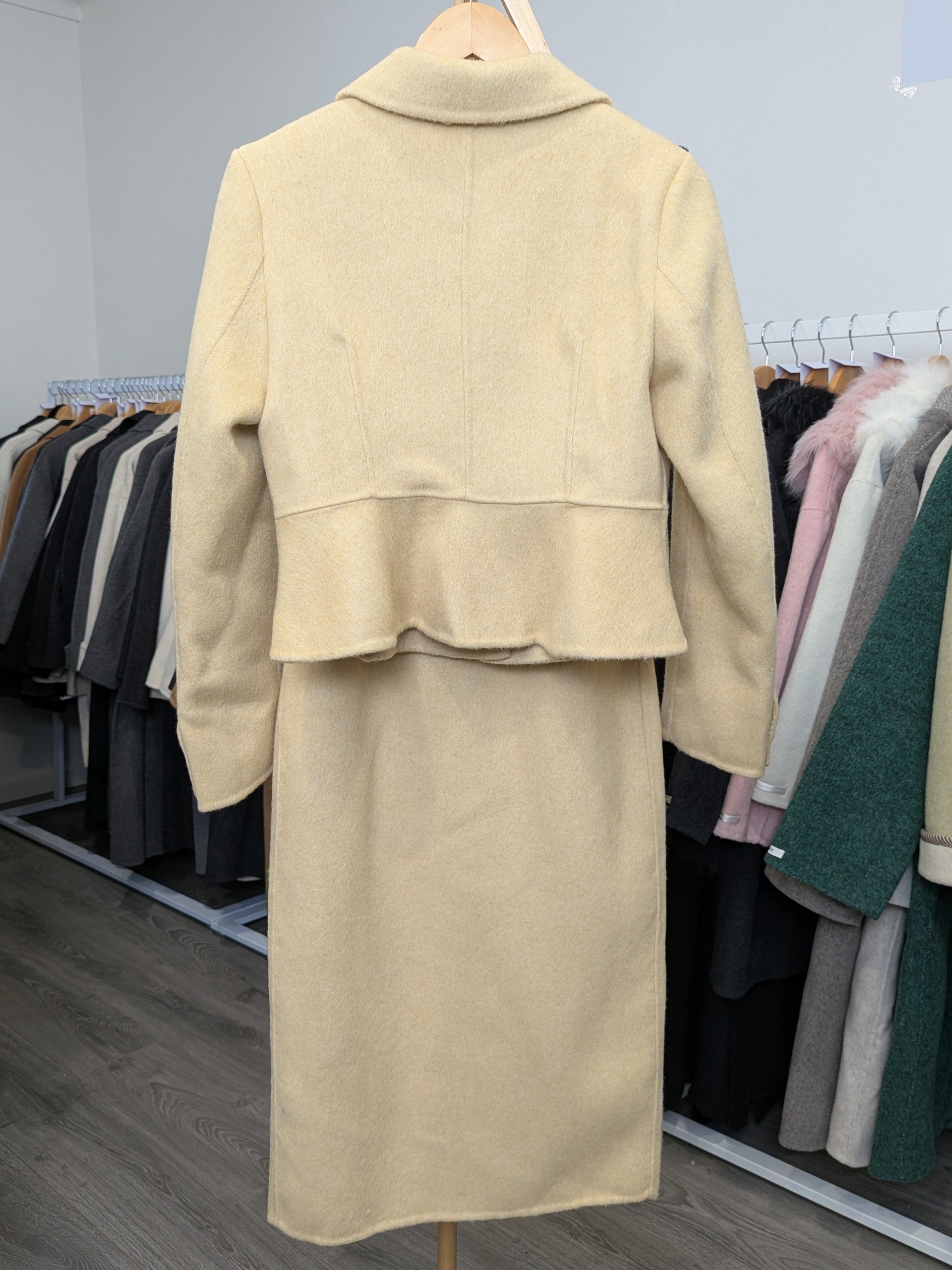 228 70% Wool Coat Set Yellow S 6-8