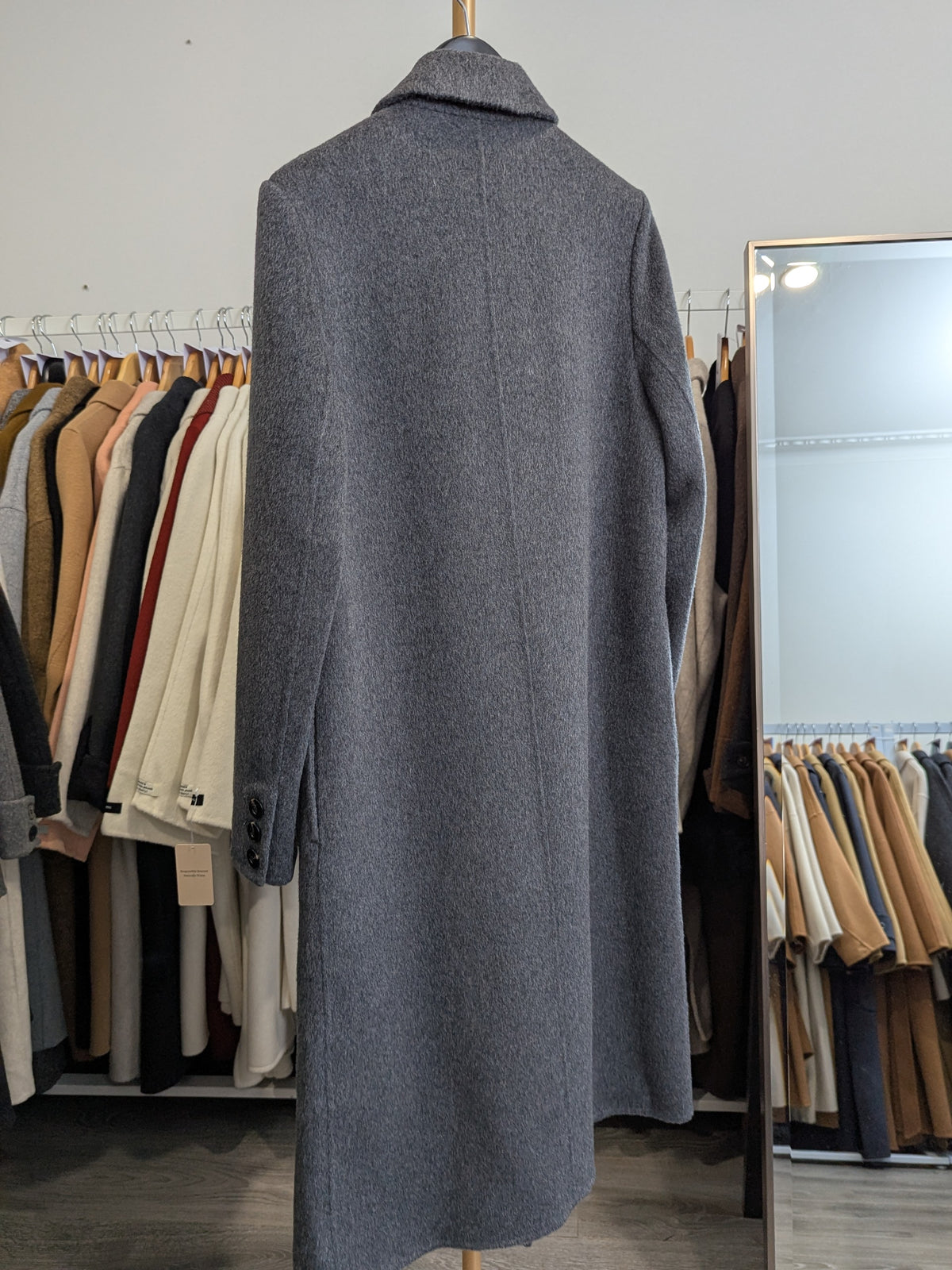 284 5% Cashmere 64% Wool Coat  Grey S 8-10 M 10-12