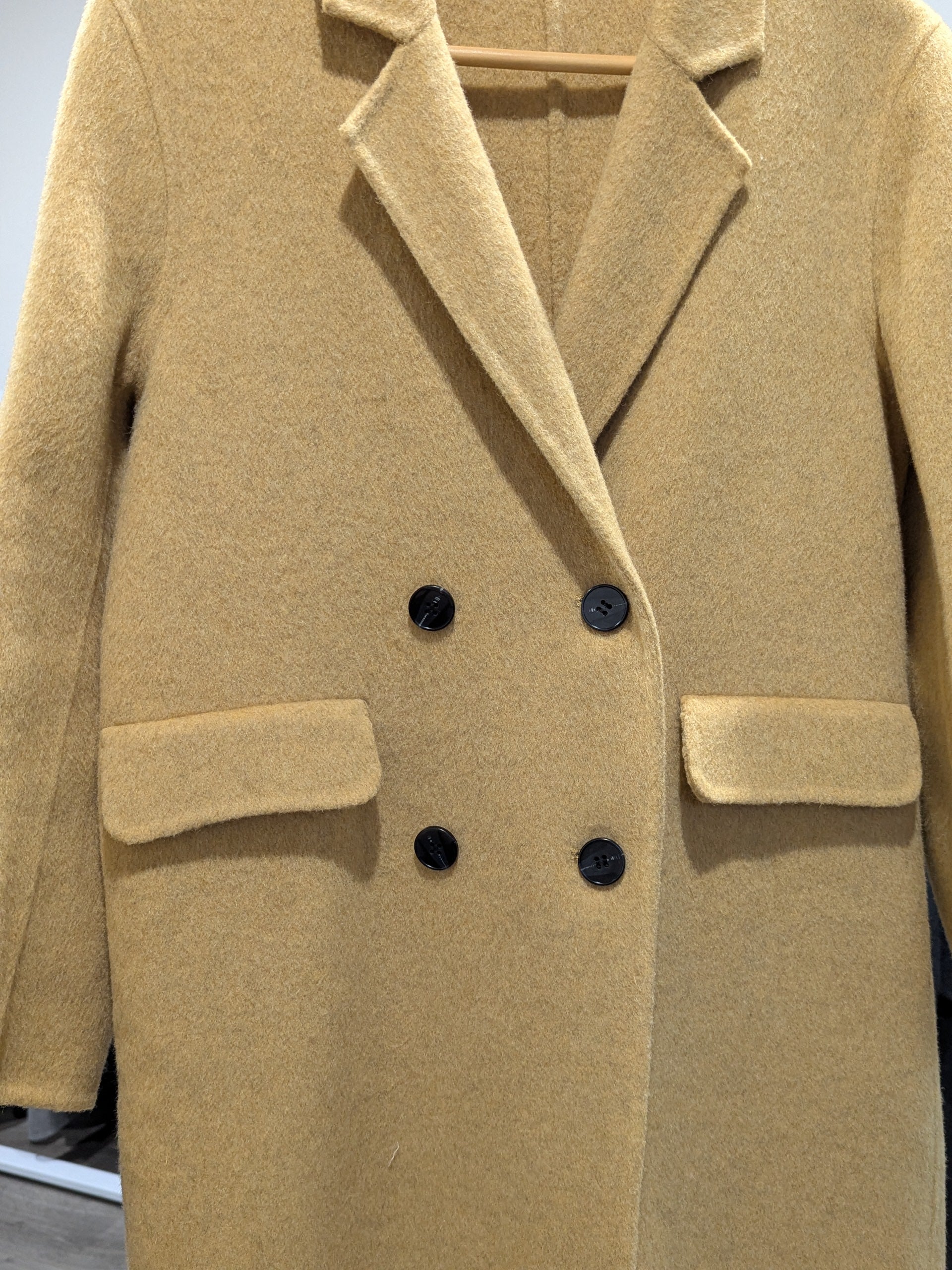 144 100% Wool Coat Mustard Yellow S 6-10