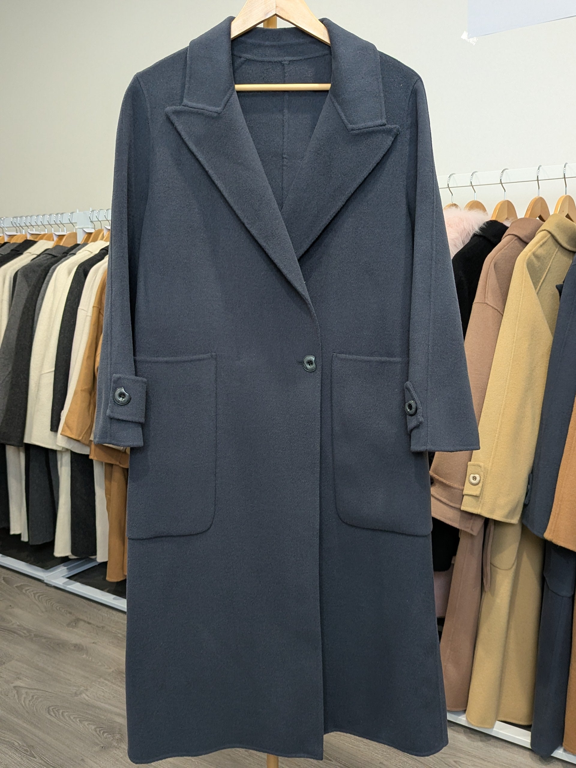 023 100% Wool Coat Navy
