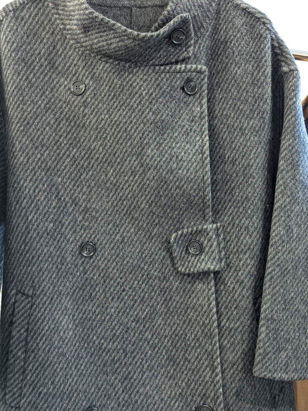 300 100% Wool Coat  Dark Grey S 10-12 M 12-14