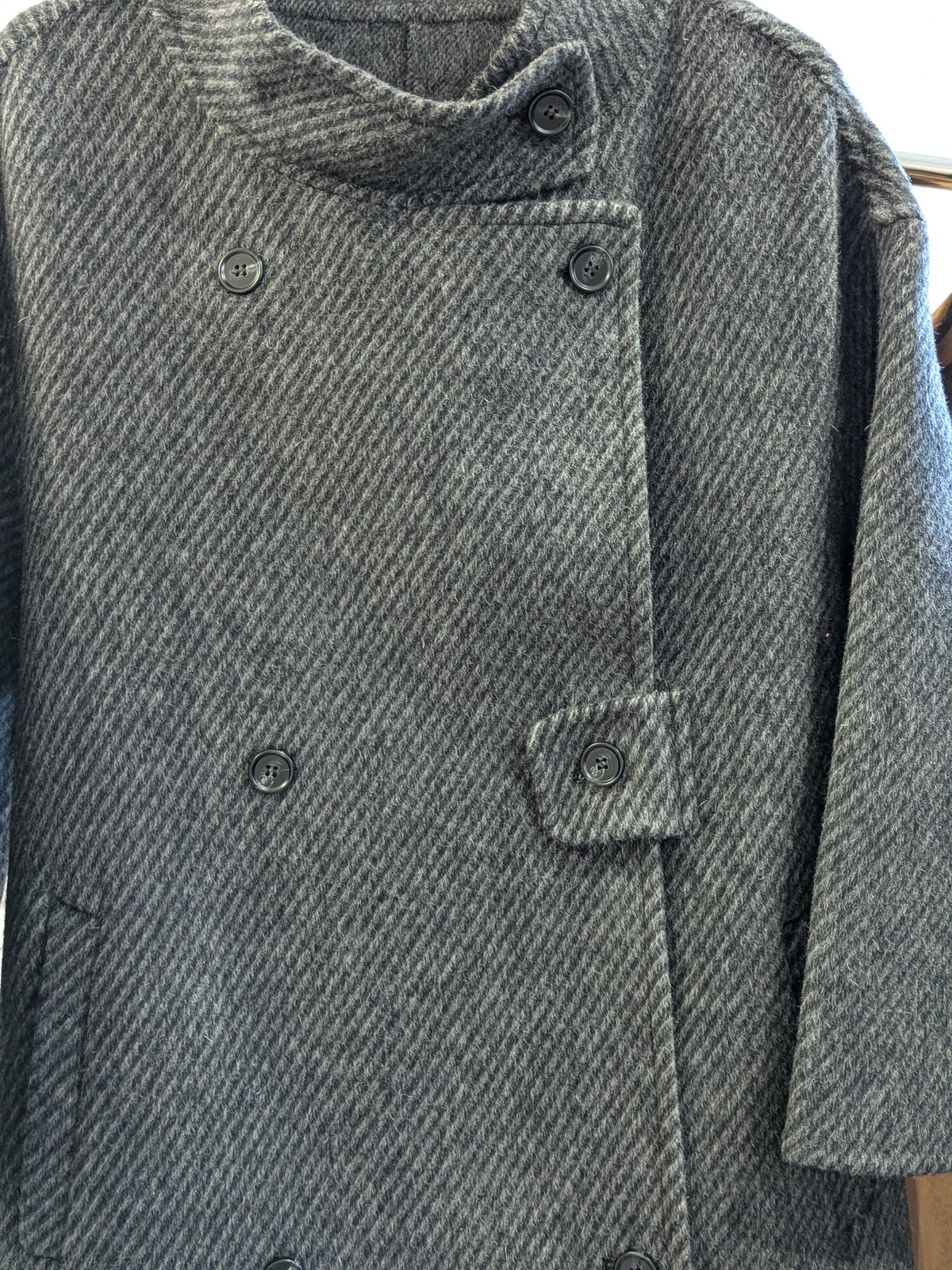 300 100% Wool Coat  Dark Grey S 10-12 M 12-14