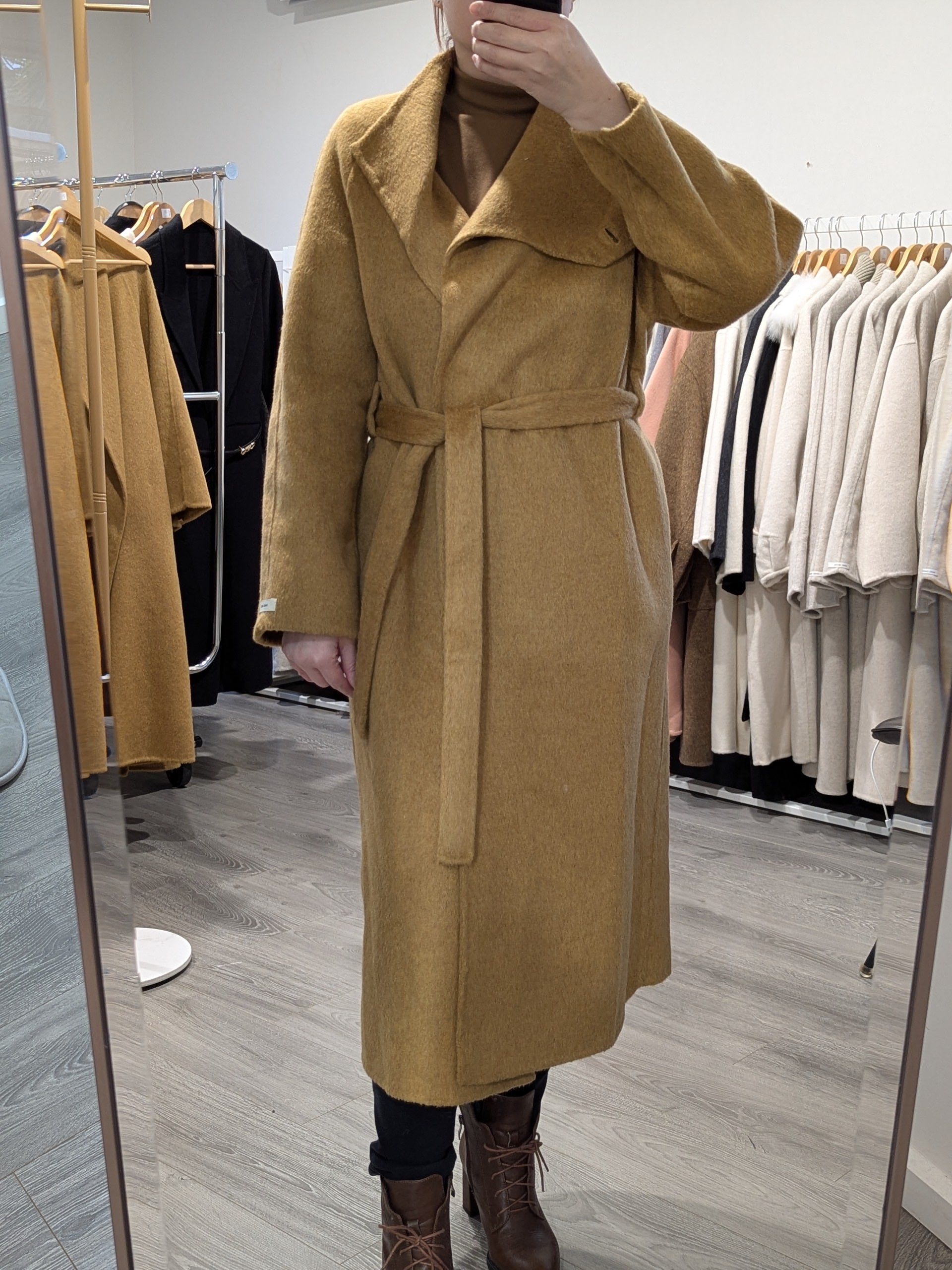 142 100% Wool Coat Mustard Yellow S 6-8 M 10-12