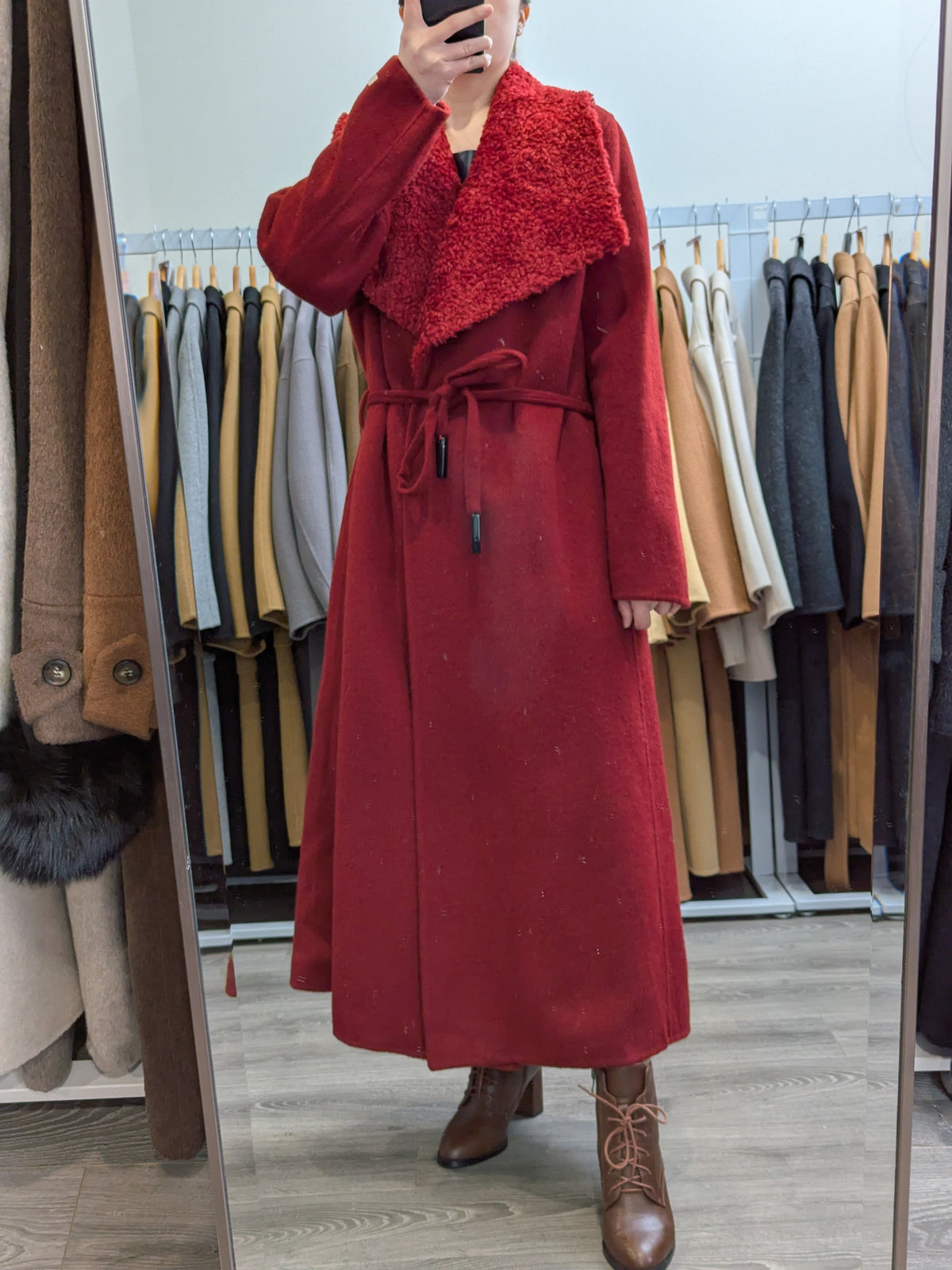 251 100% Wool Coat Burgundy M 12-14