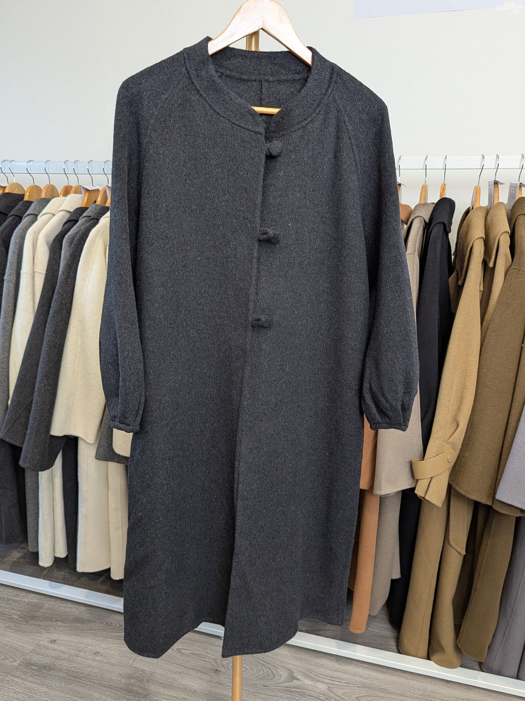 181 70% Wool Coat Light Grey & Grey & Charcoal