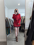 227 70% Wool Coat Set Red S 6-8