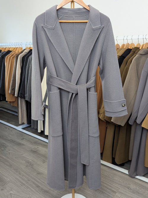 029 100% Wool Coat Grey L 12-14