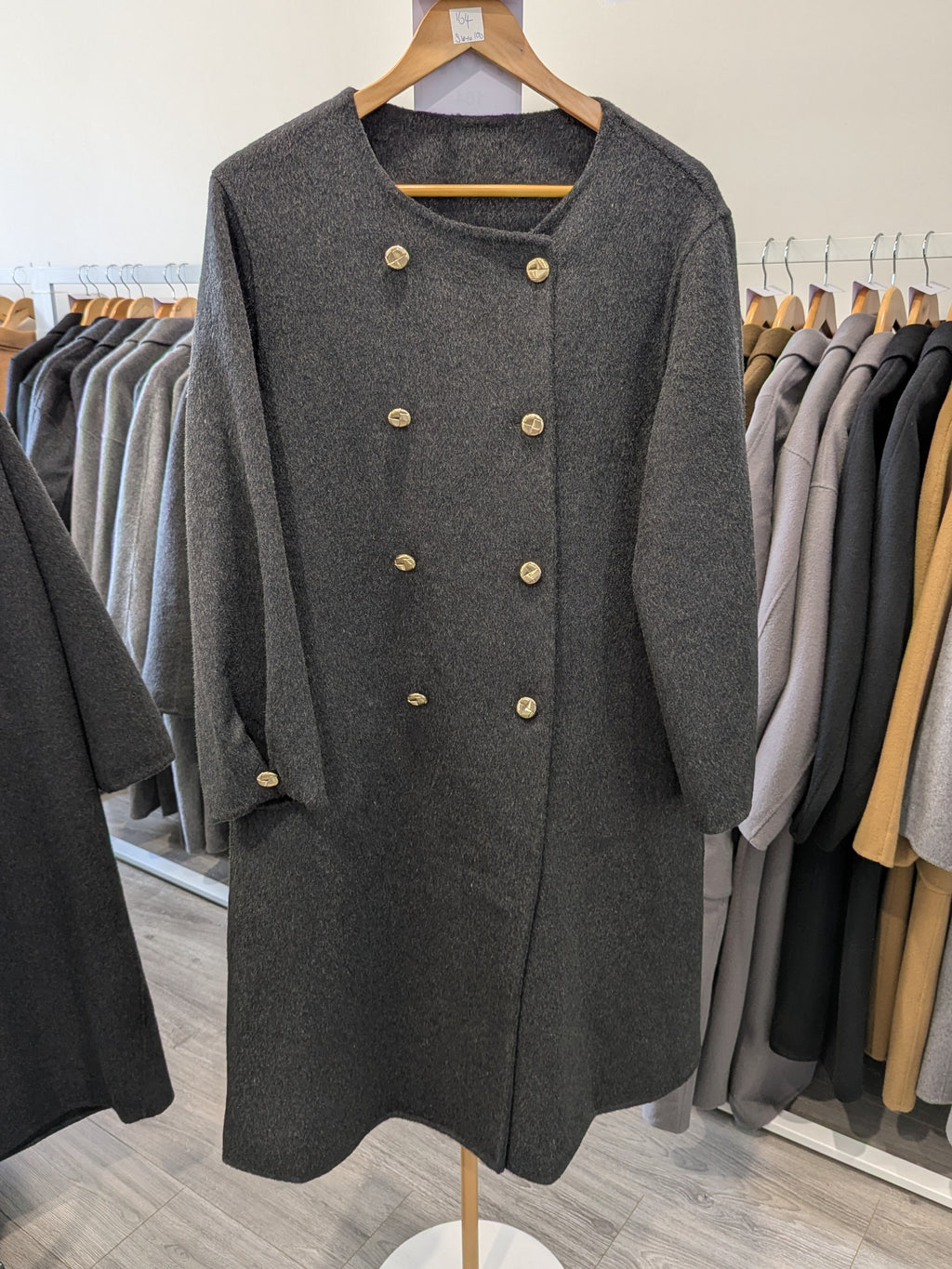 164 100% Wool Coat Charcoal
