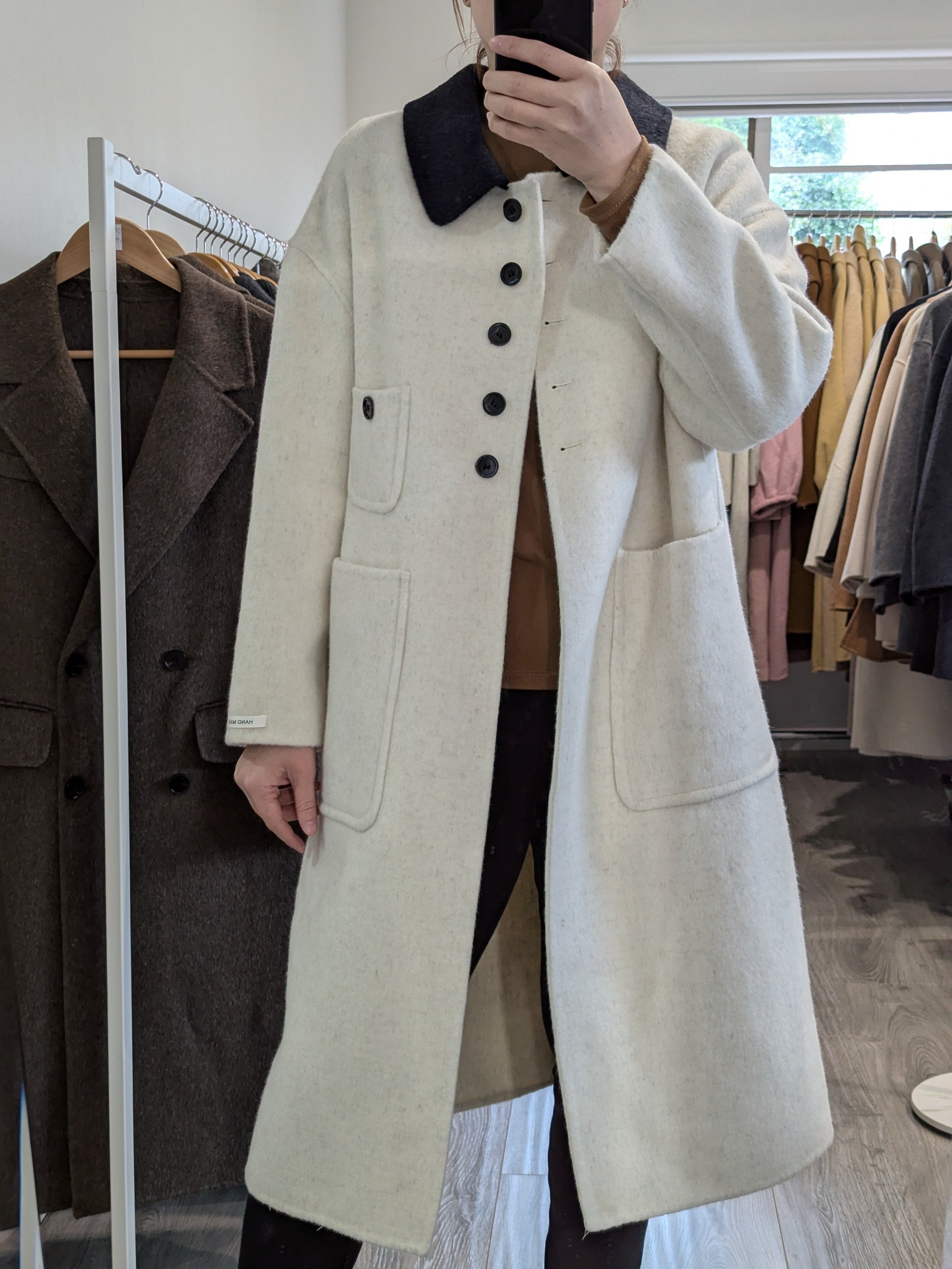 131 100% Wool Coat Cream S 8-10