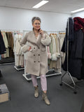 Women's Fur Collar Wool Coats Try-On Available 232 Size XS6-8 70% Wool