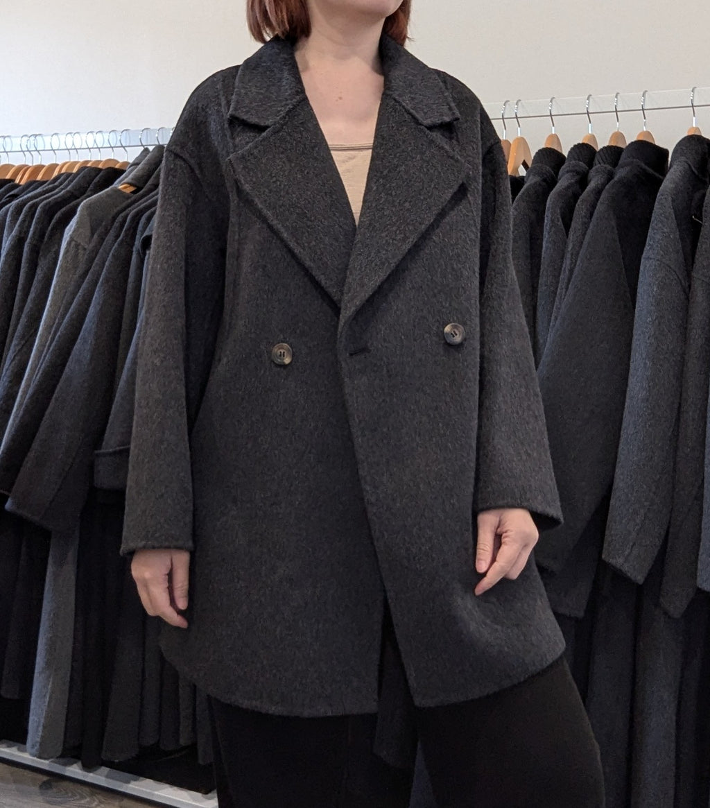 016 100% Wool Coat Charcoal
