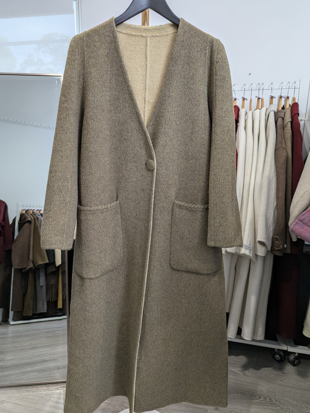 230 80% Wool Coat Olive M 10-12
