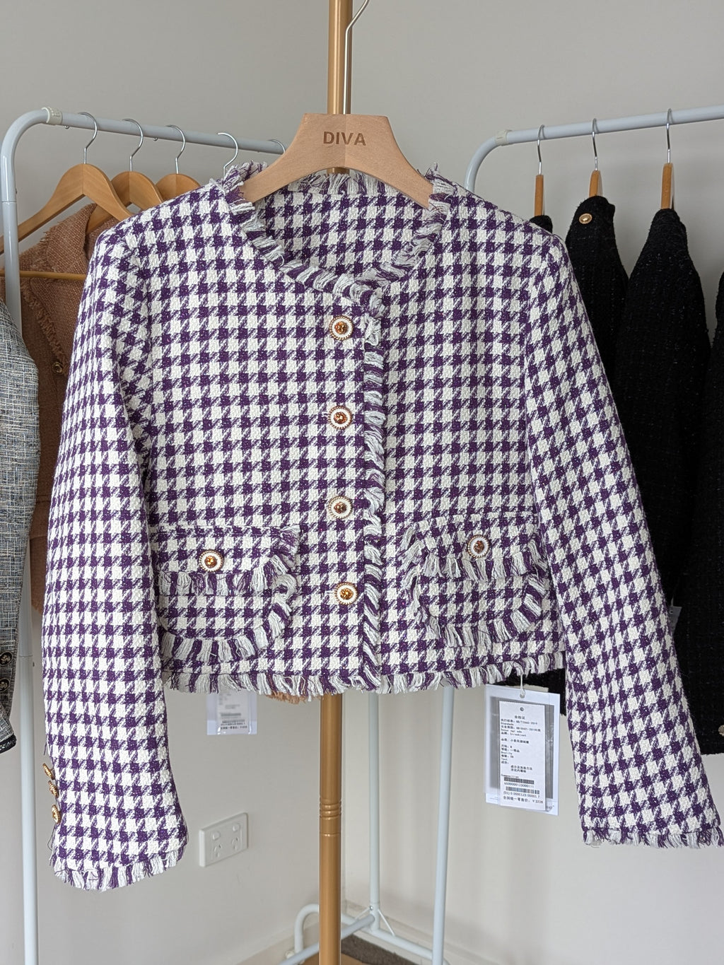 Goose Down Tweed Jacket 133 Size 8-10