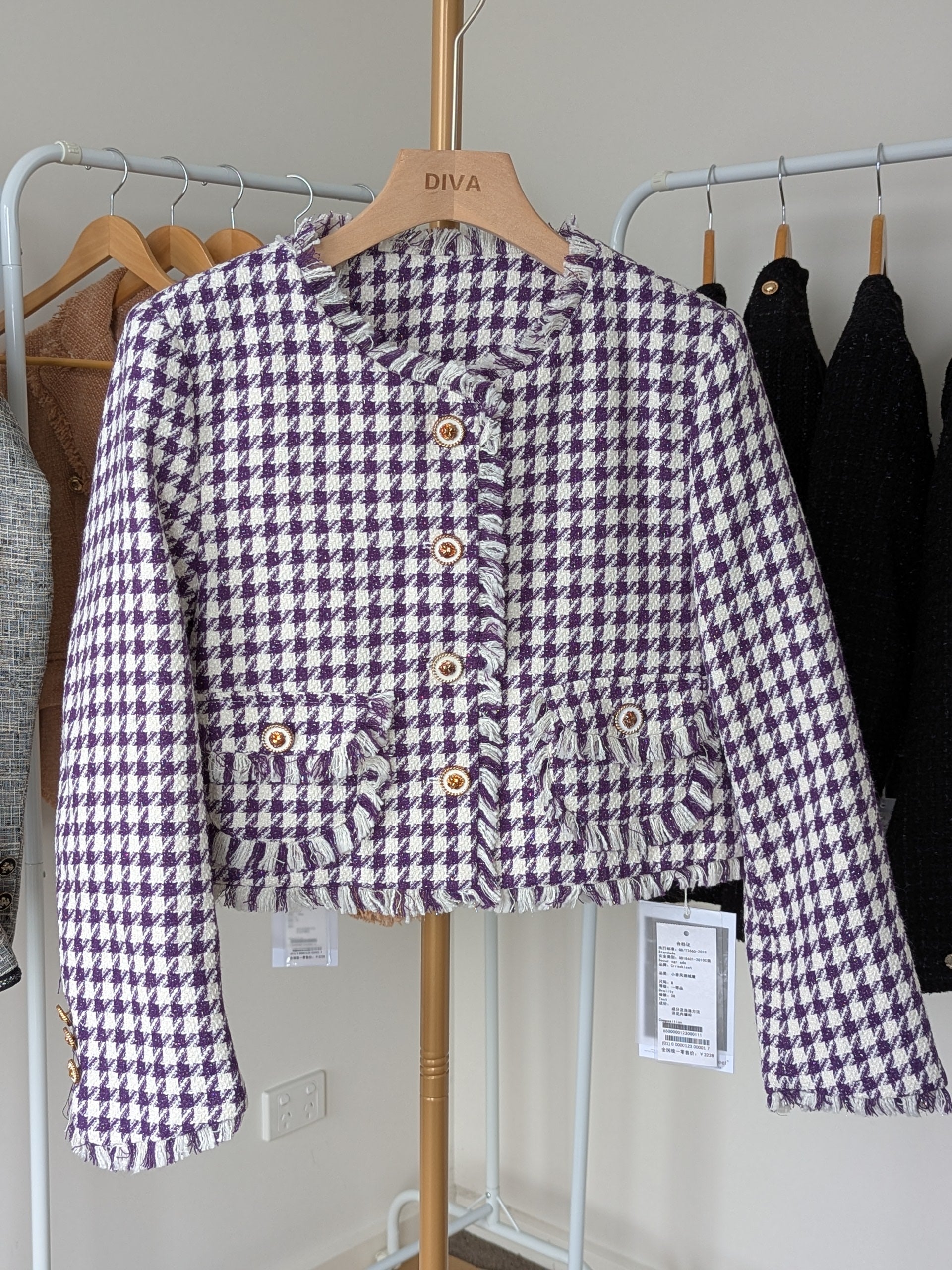 Goose Down Tweed Jacket 133 Size 8-10