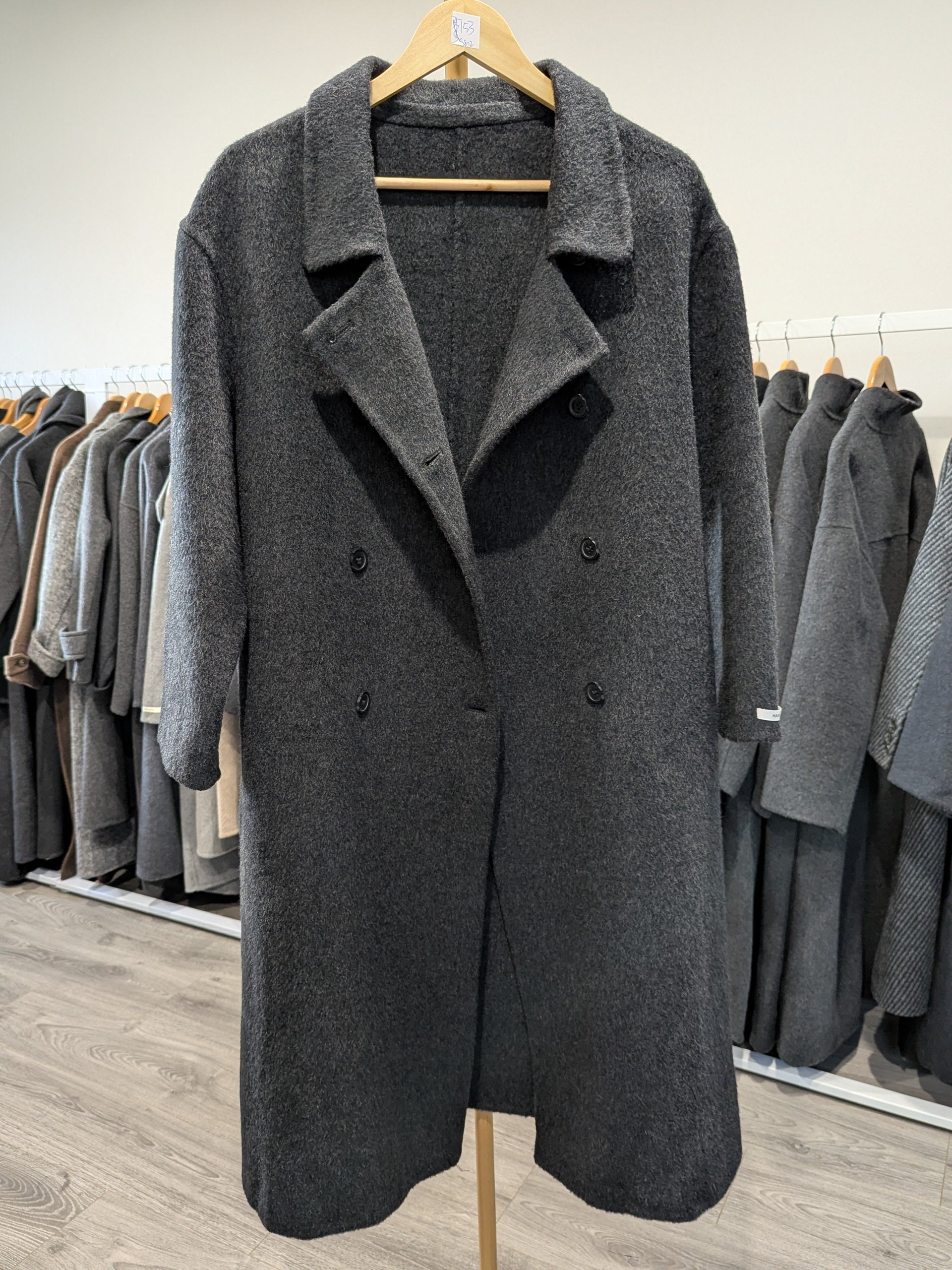 153 Wool Coat Charcoal S 8-12