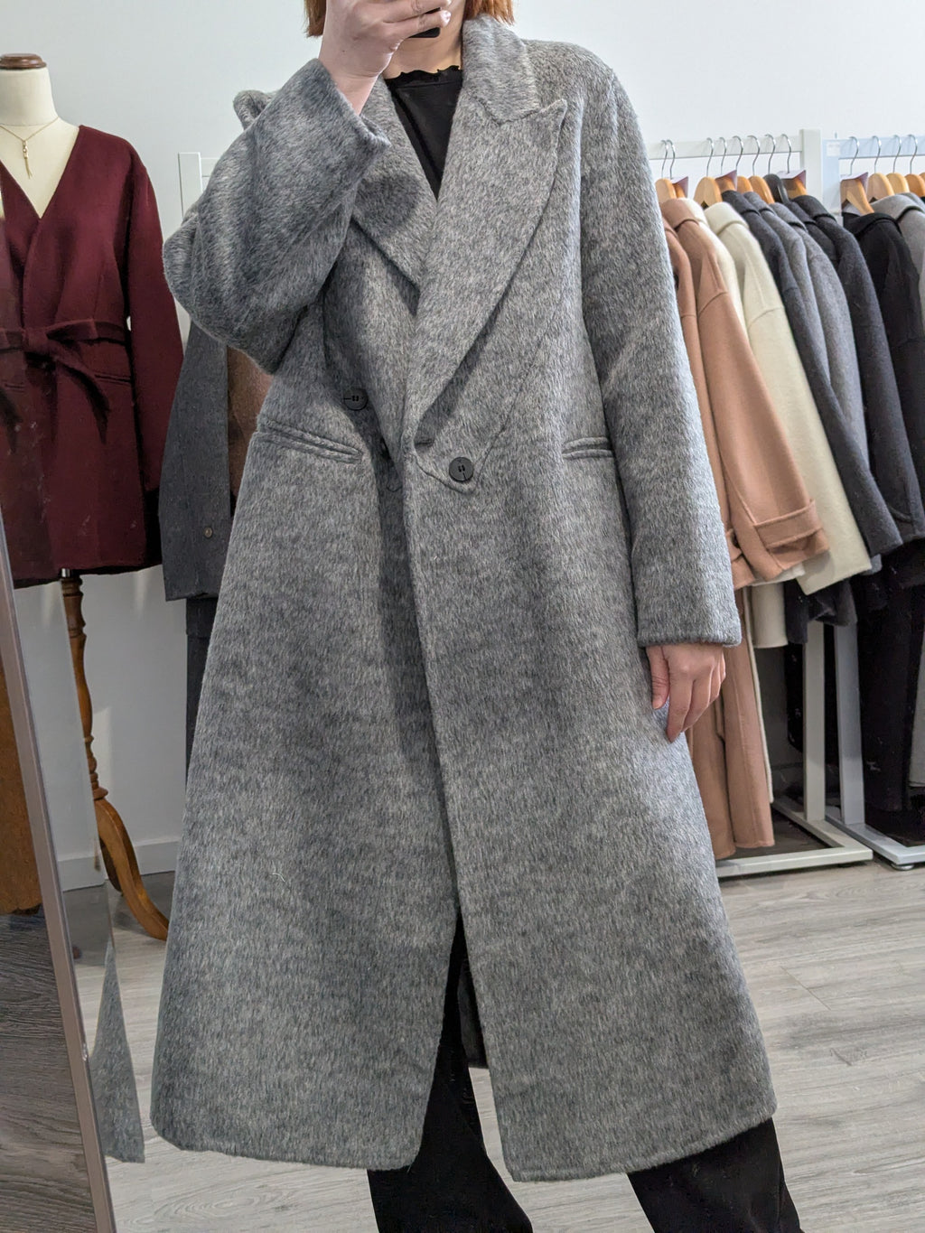 259 100% Wool Coat Grey M 10-12
