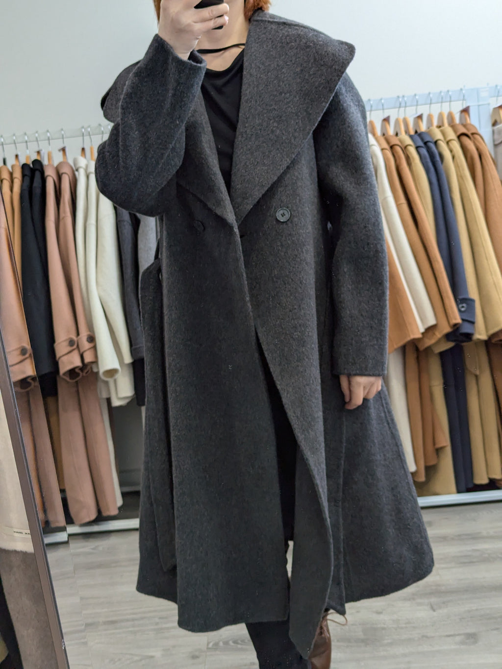 265 70% Wool Coat Dark Grey M 10-12