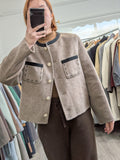217 100% Wool Coat Coffee L 10-12