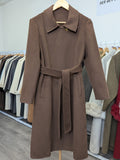 047 100% Wool Coat Chocolate