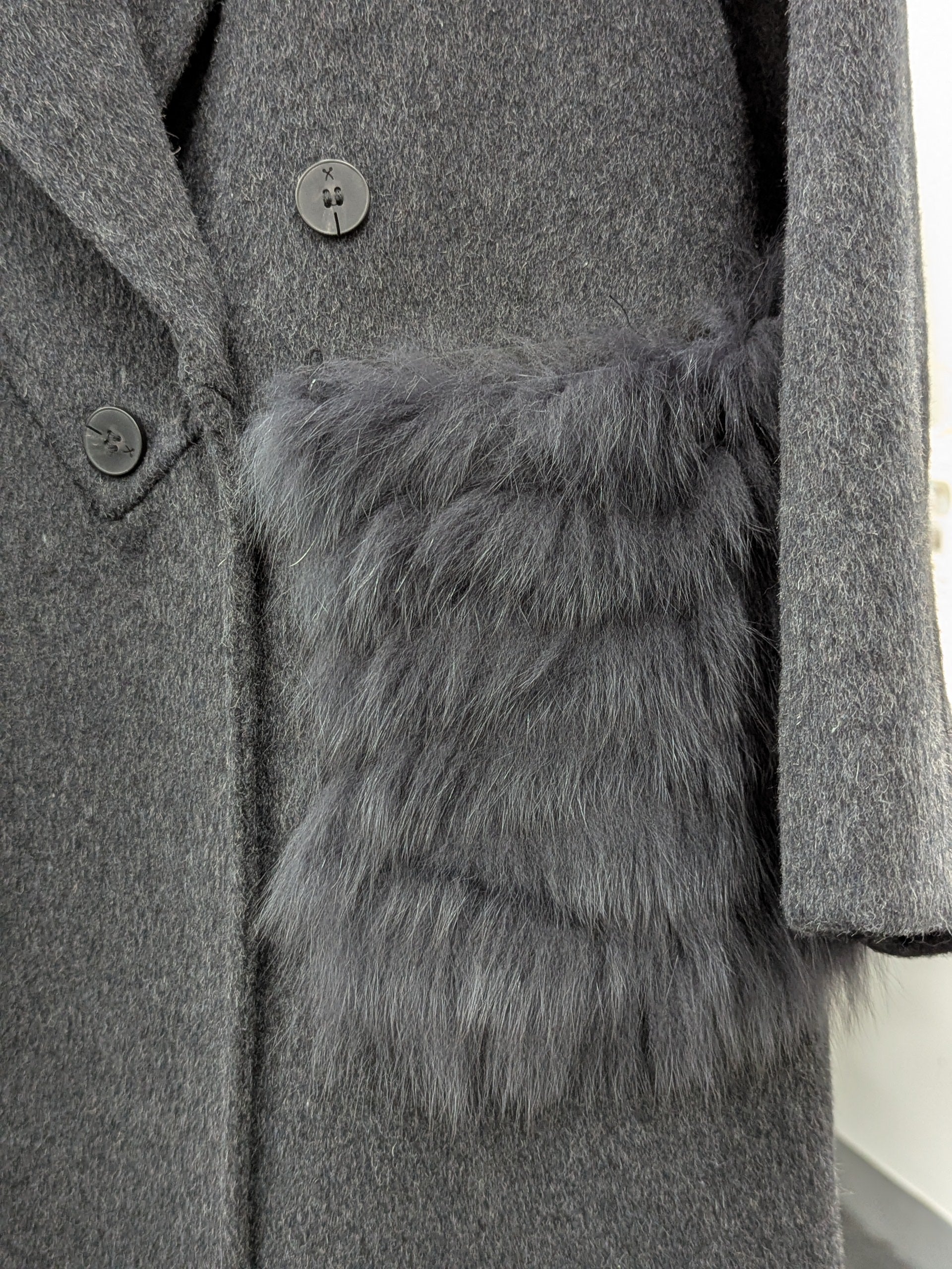 Fur trims 100% Wool Coat Women Warehouse Try-On Welcome 247