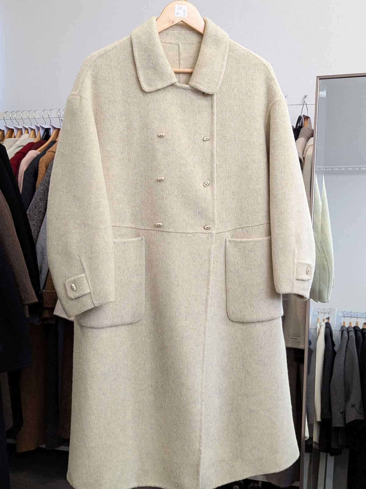 267 75% Wool Coat Green S 8-12 M 12-14