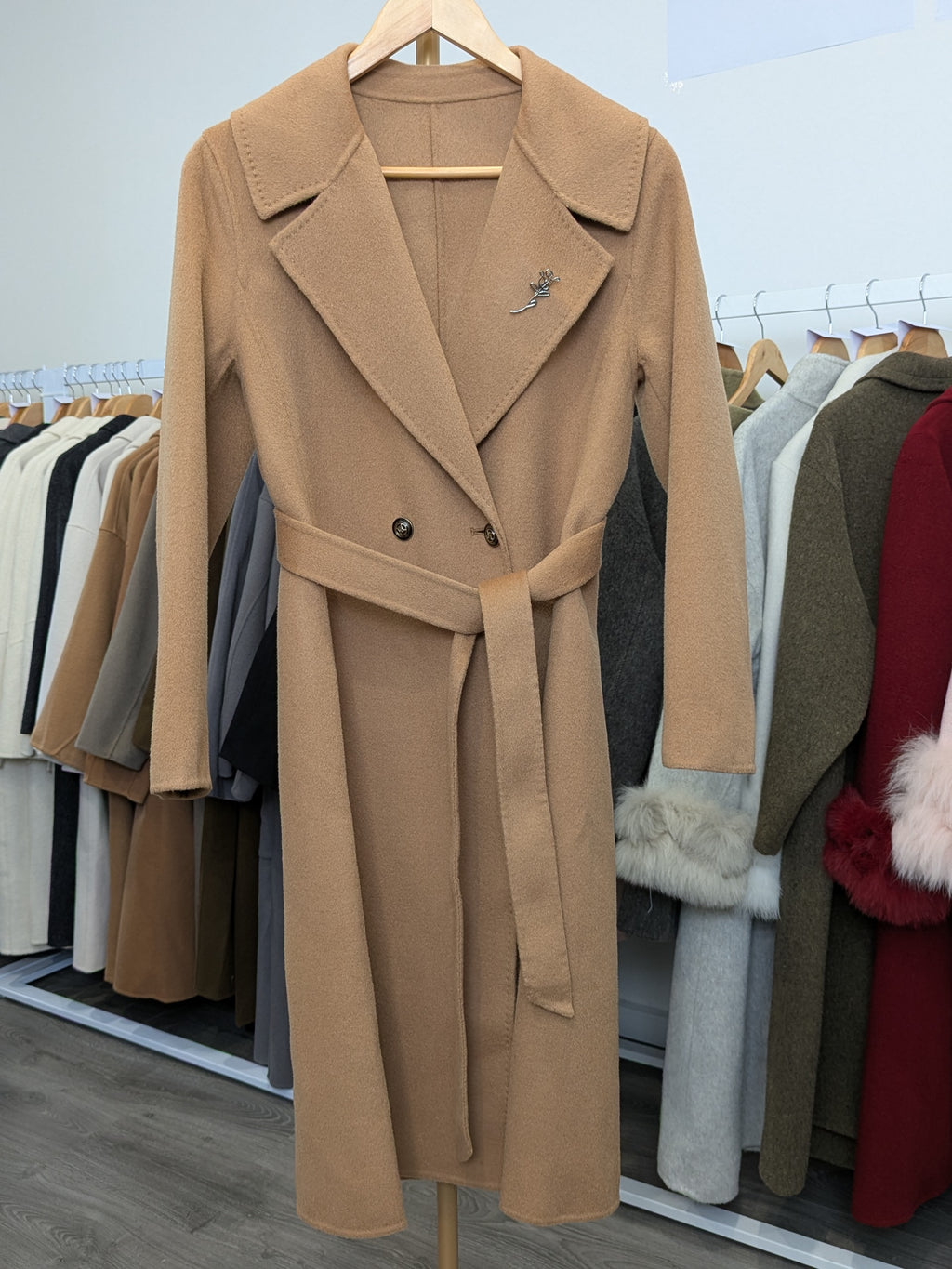 046 100% Wool Coat Camel
