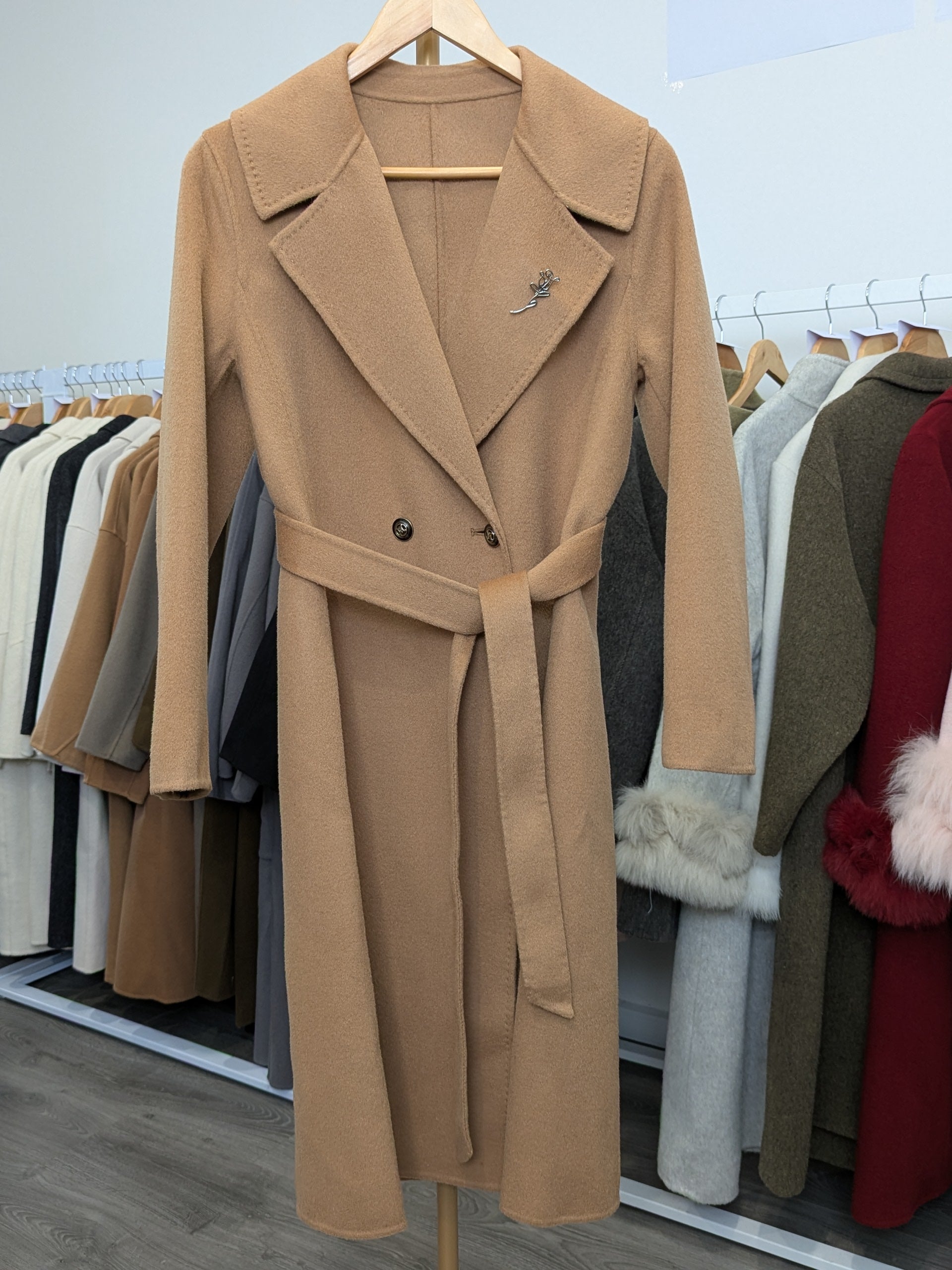 046 100% Wool Coat Camel