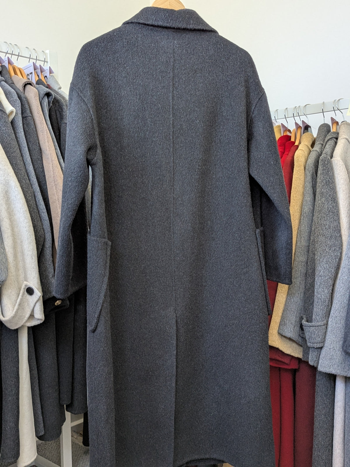 294 70% Wool Coat Charcoal S 10-14