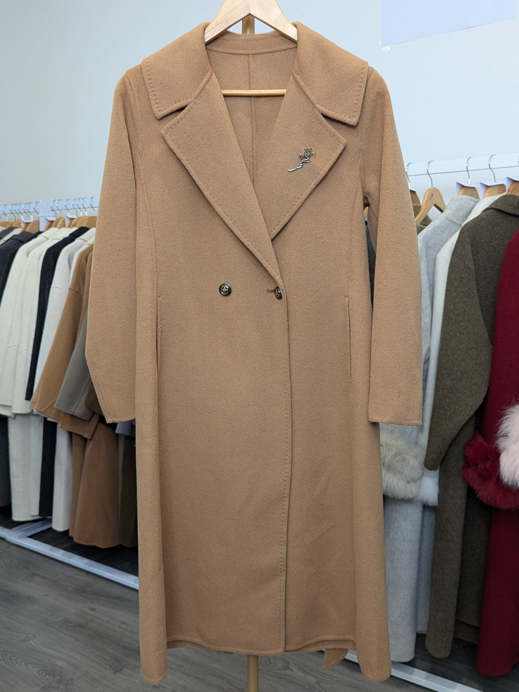 046 100% Wool Coat Camel