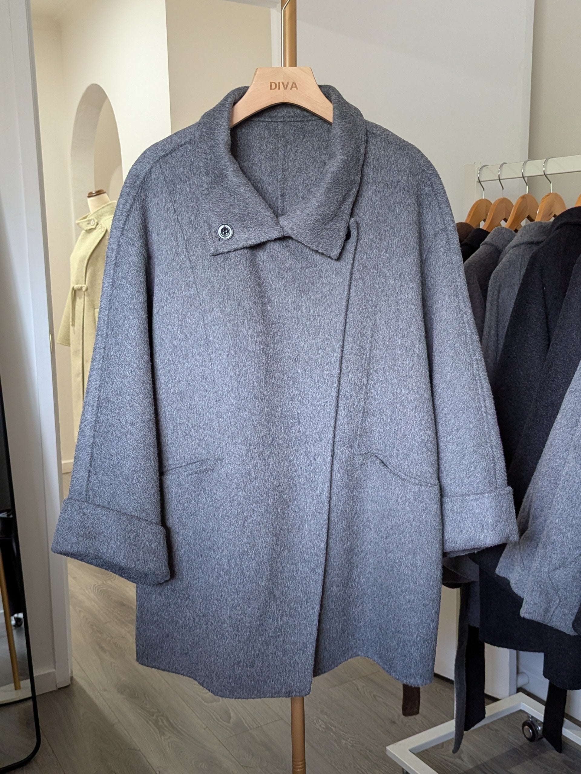 002 Cashmere blend Grey