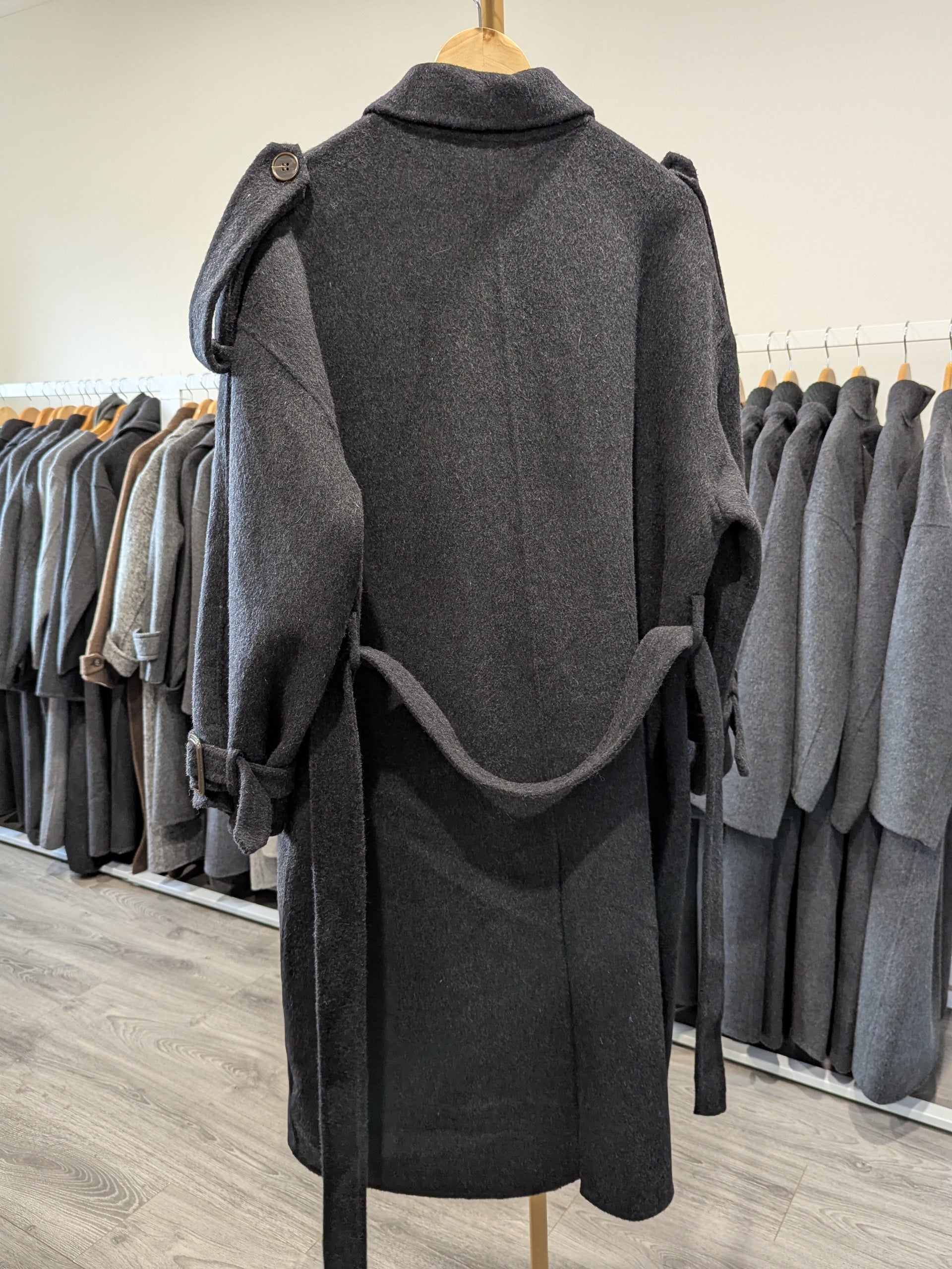 150 70% Wool Coat Charcoal S 10-14