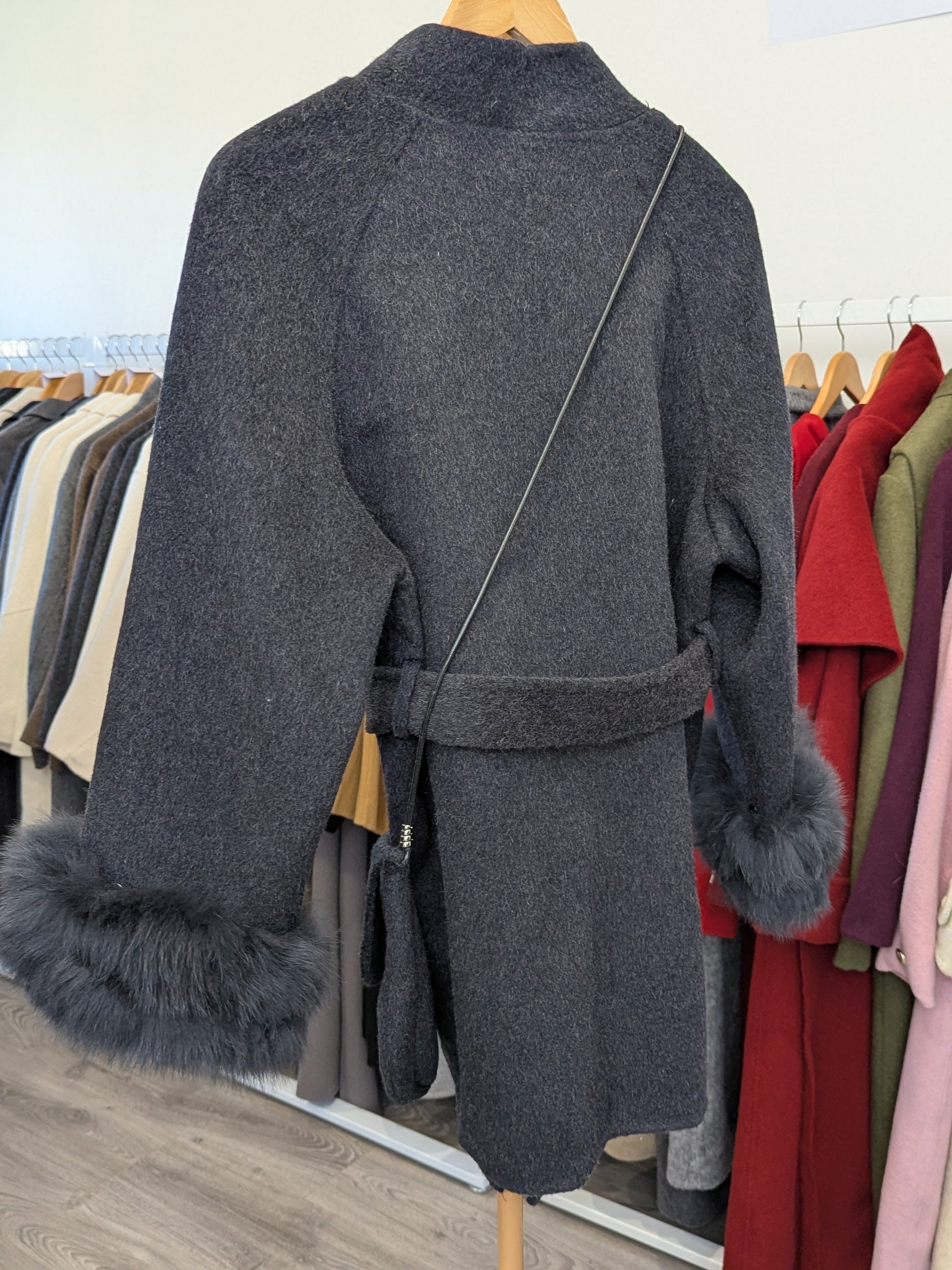 160 70% Wool Coat Charcoal
