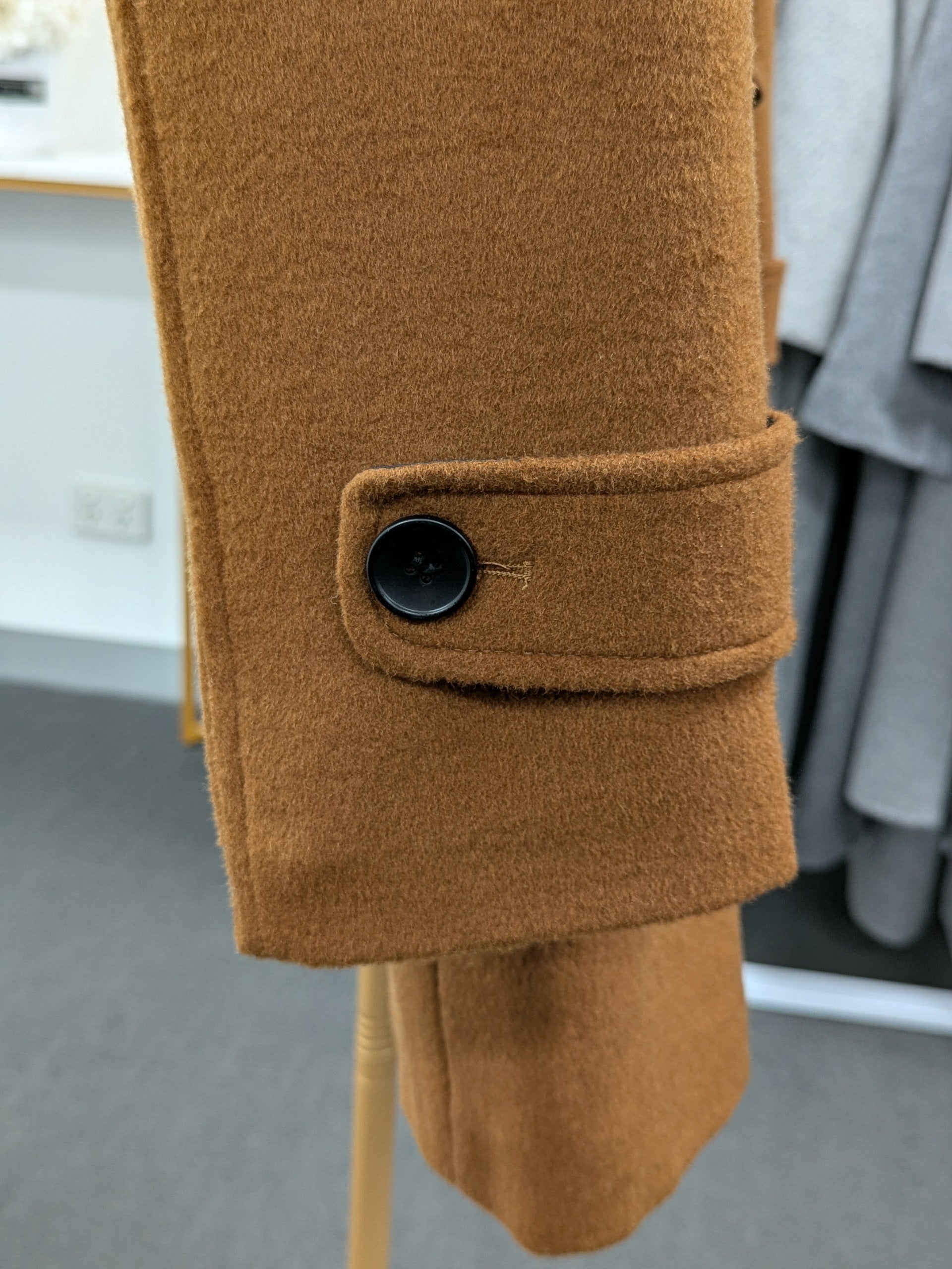 019 Men's 51% Wool Coats Black Grey Tan
