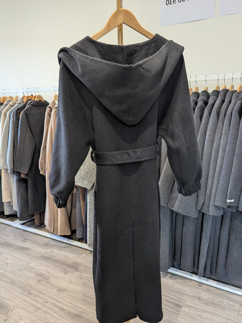 166 100% Wool Coat Black S 6-8 M 10-12