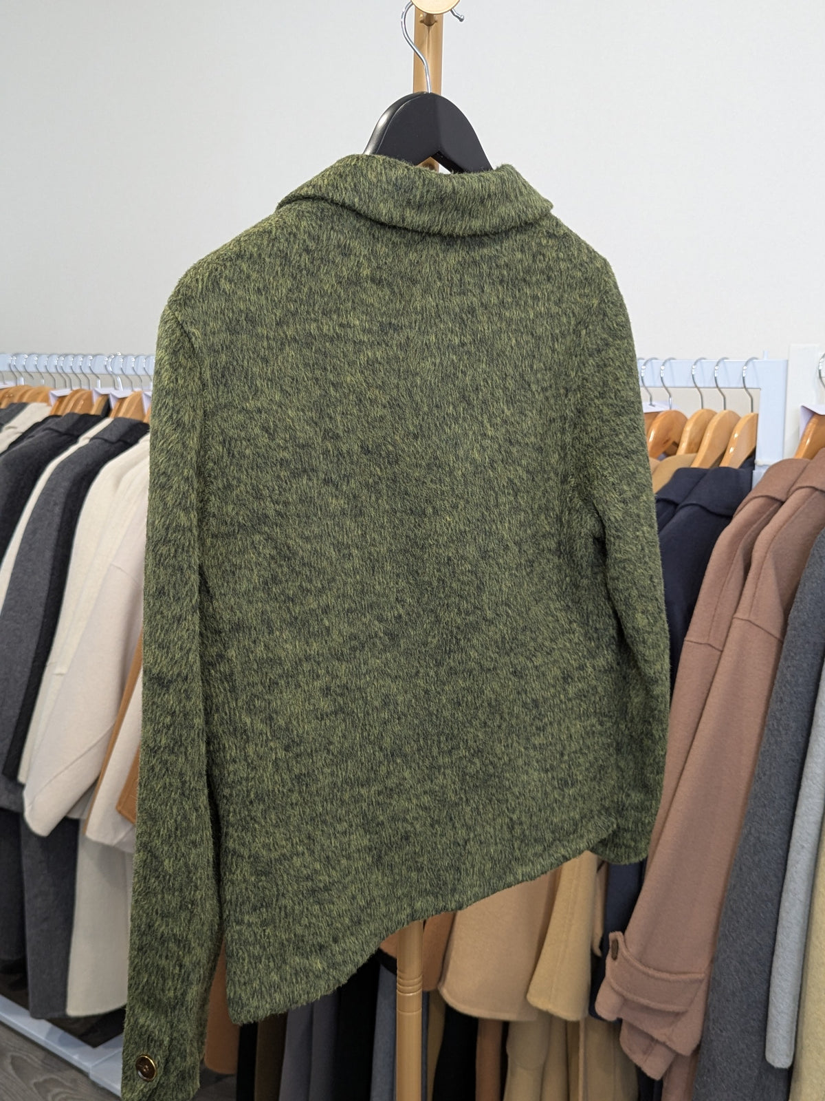 060 100% Wool Coat Green S 6-8