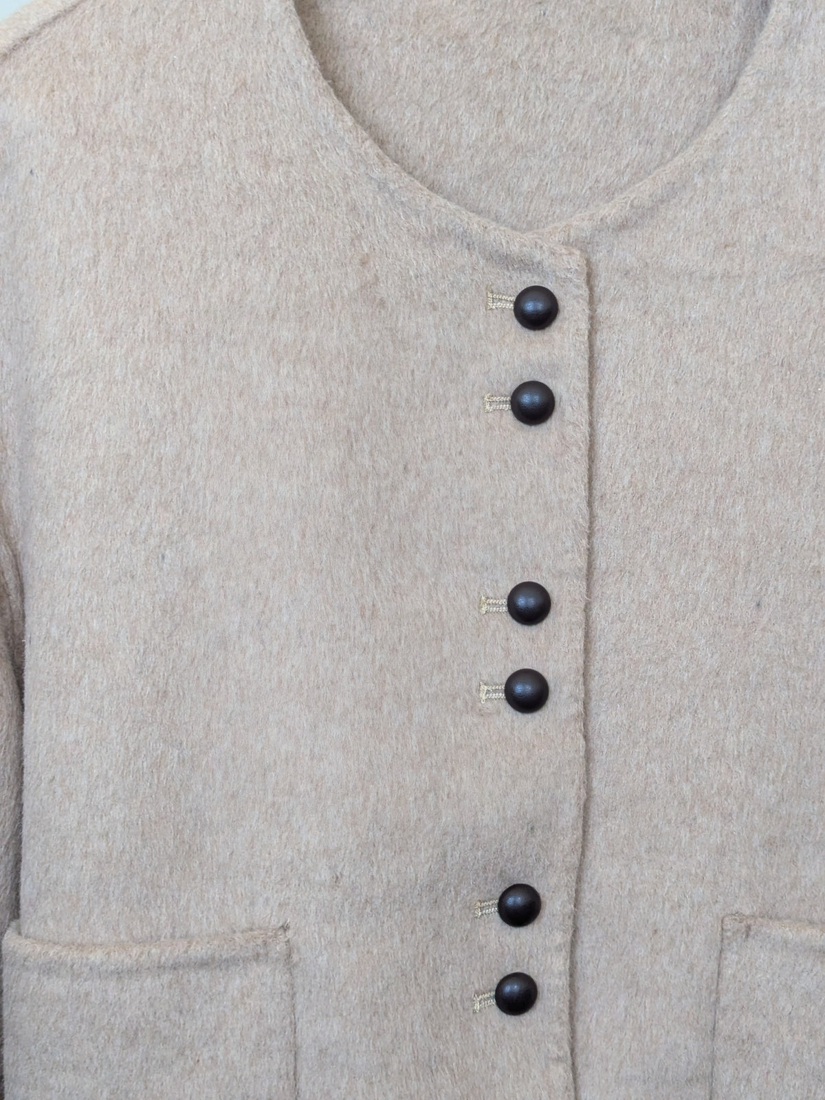 070 100% Wool Coat Oatmeal Beige M 10-14