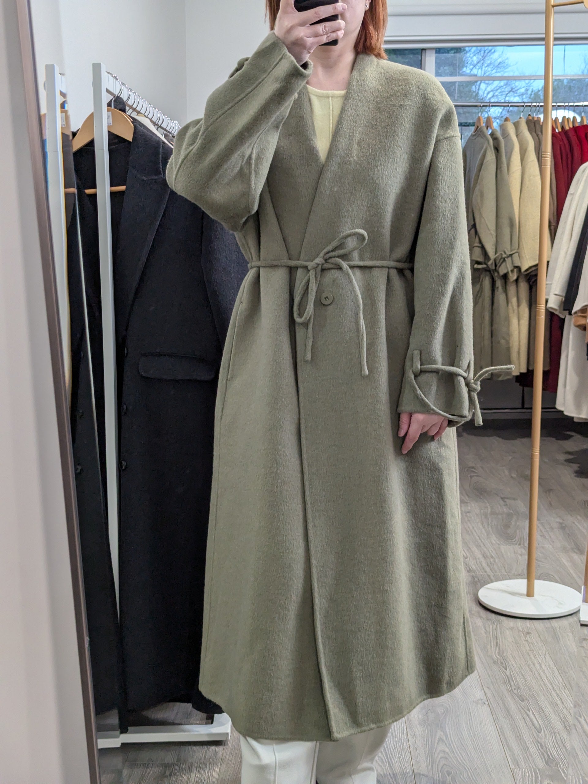 189 80% Wool Coat Olive S 8-10 M 12-14