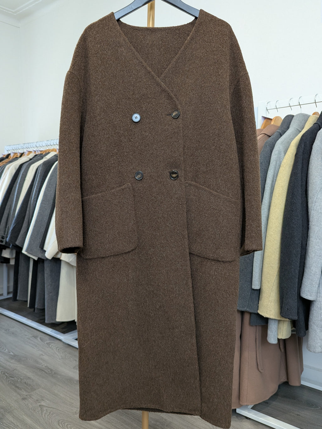 207 68% Wool Coat Brown M 10-14