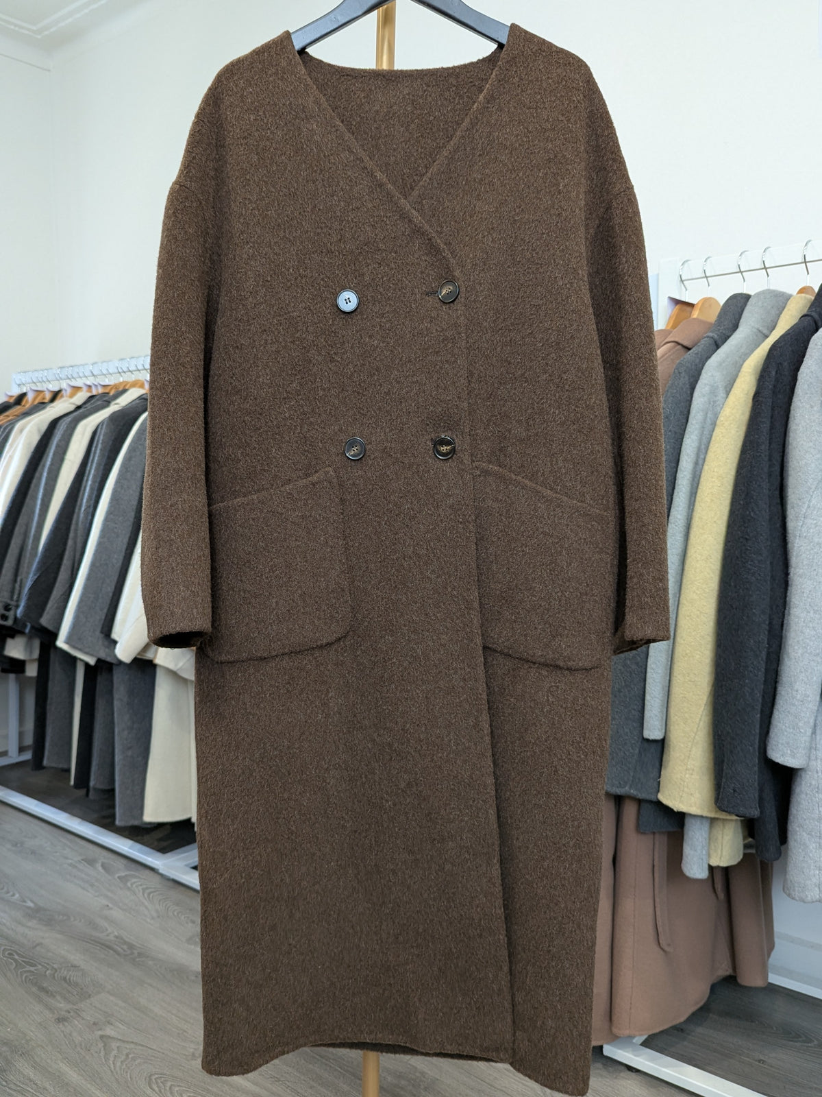 207 68% Wool Coat Brown M 10-14