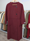 183 100% Wool Coat Burgundy