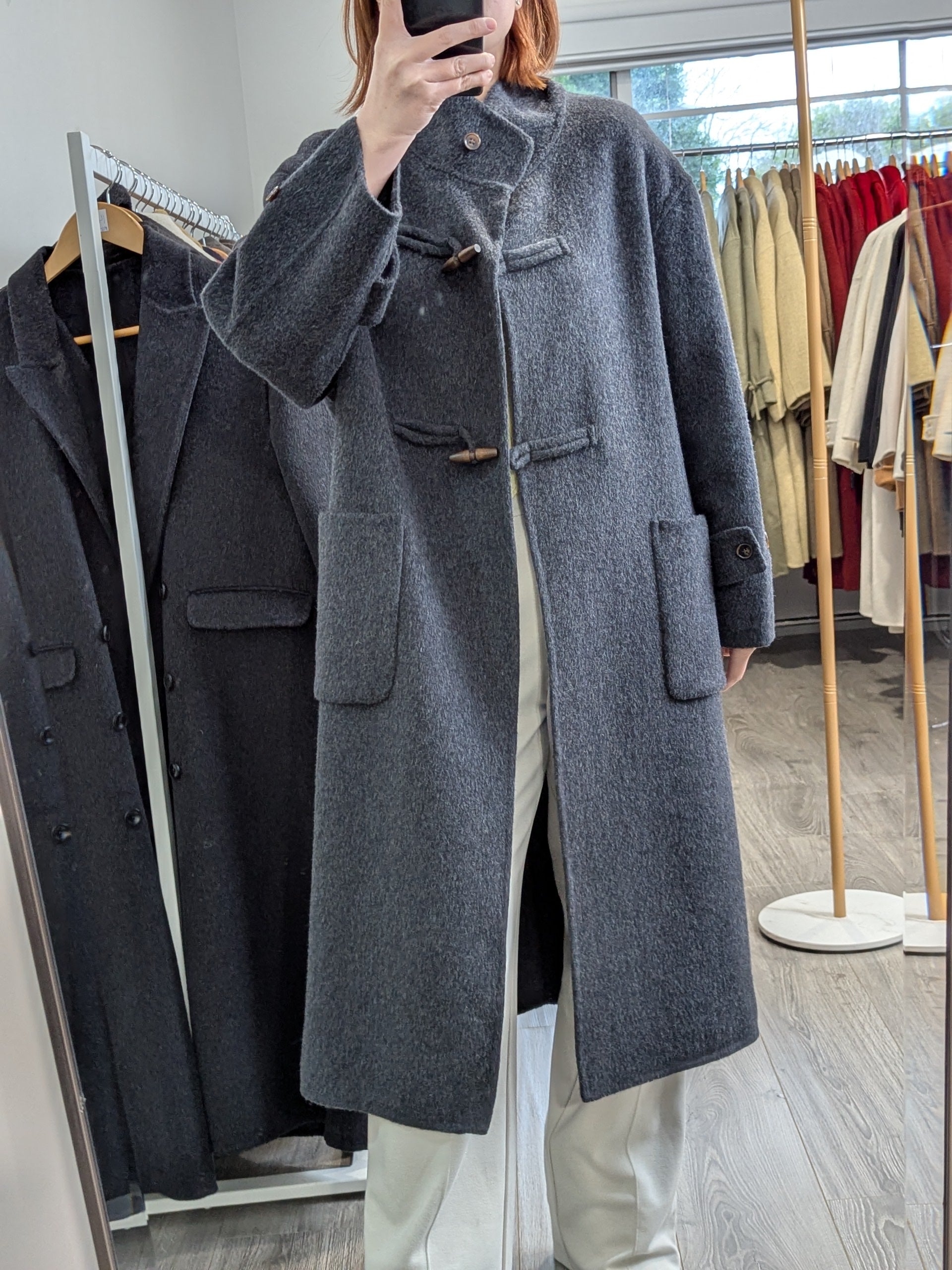 176 100% Wool Coat Dark Grey S 8-12