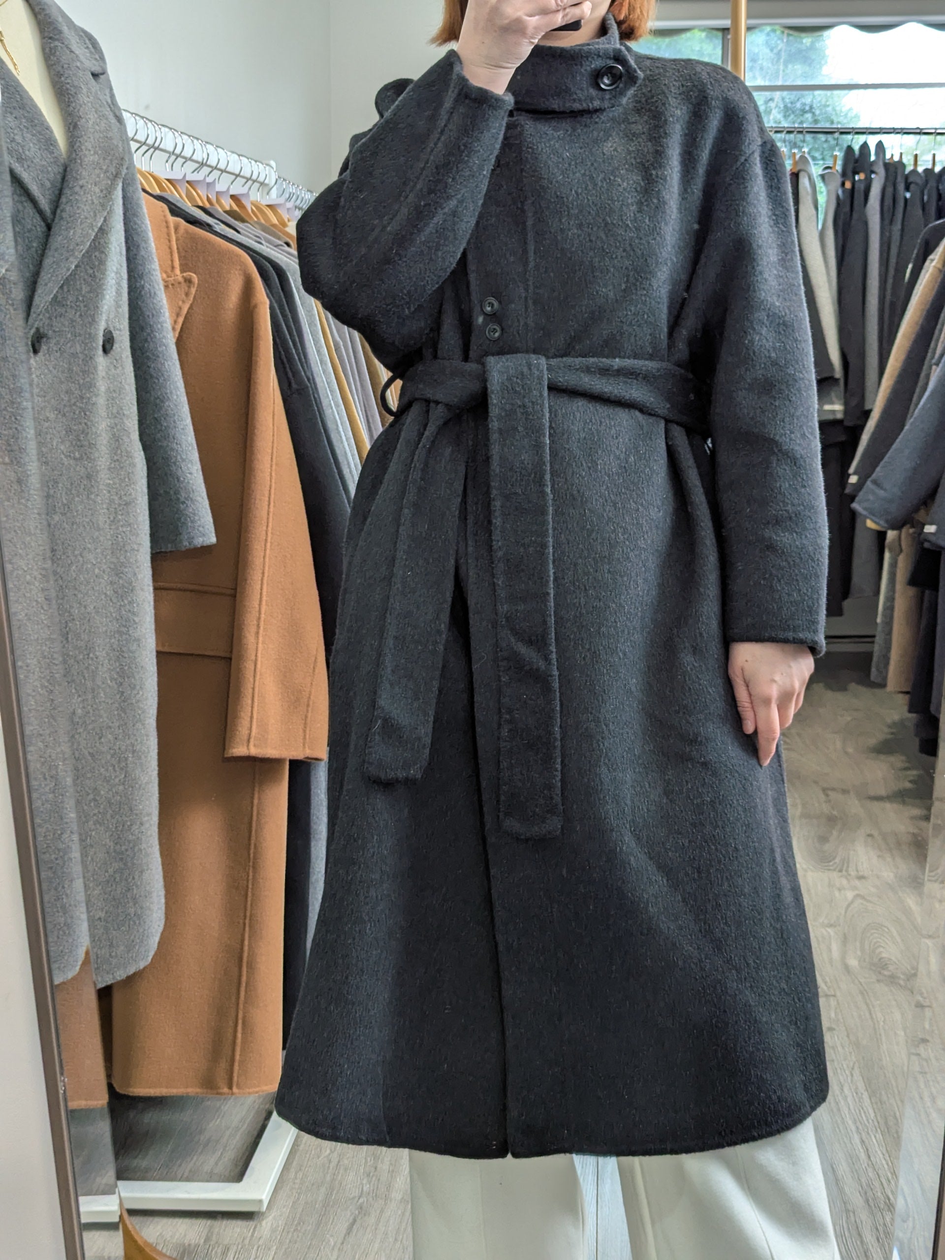 134 70% Wool Coat Charcoal