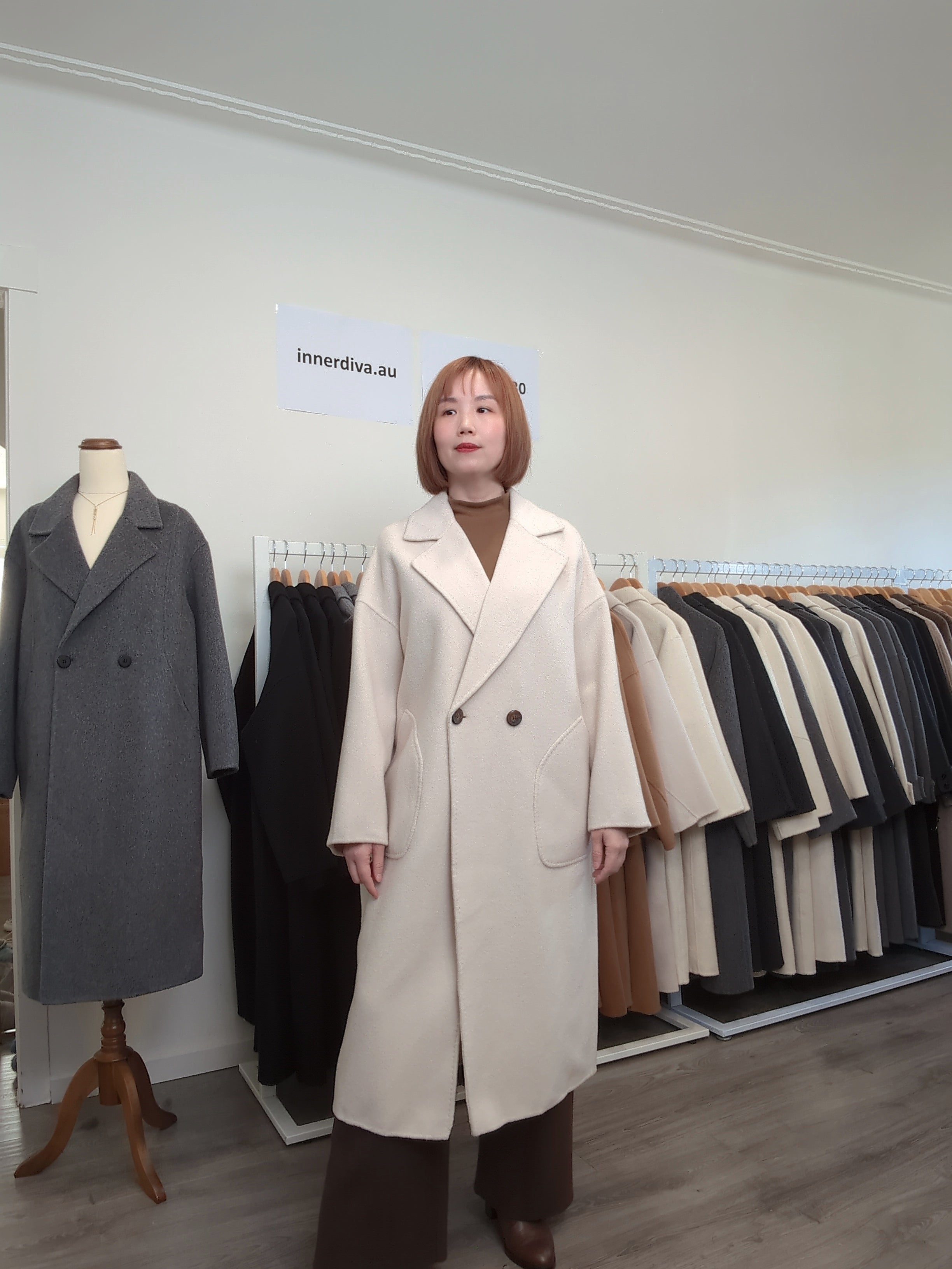 025 100% Wool Coat Cream